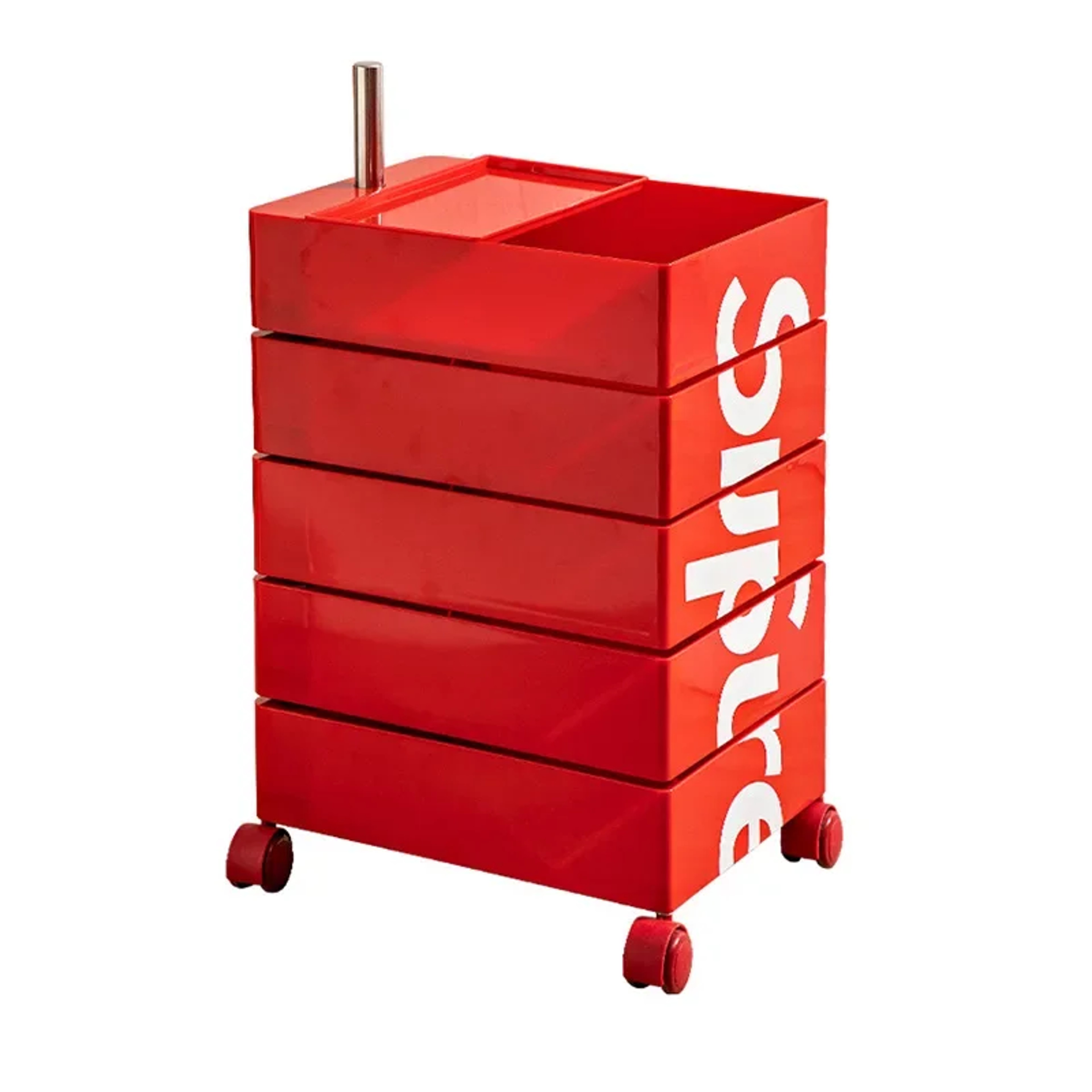 Rotating Bedside Nightstand with Drawers and Rolling Base – view 6