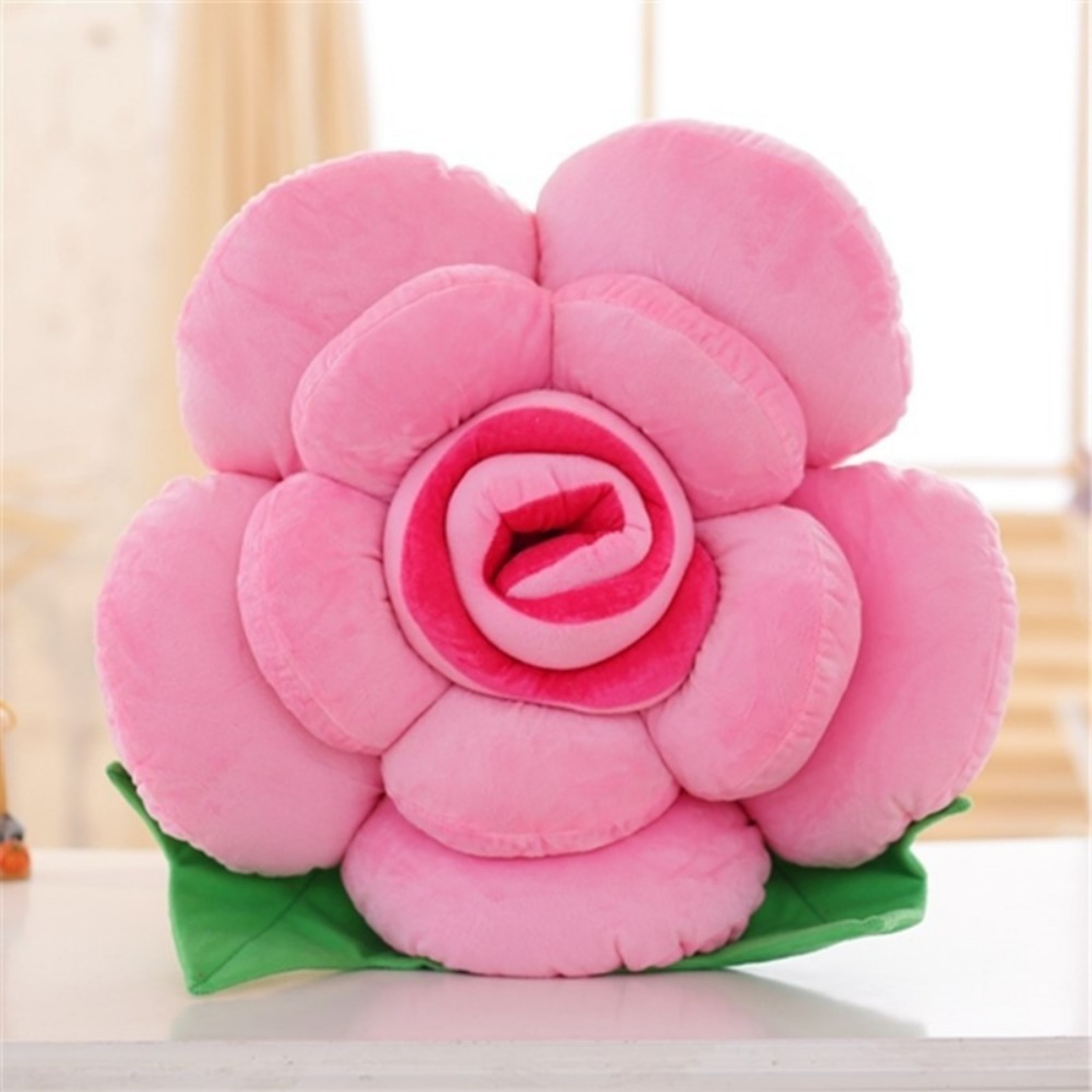 Plush Rose Shaped Pillow Colorful Flower Cushion For Sofa And Car Decor 4