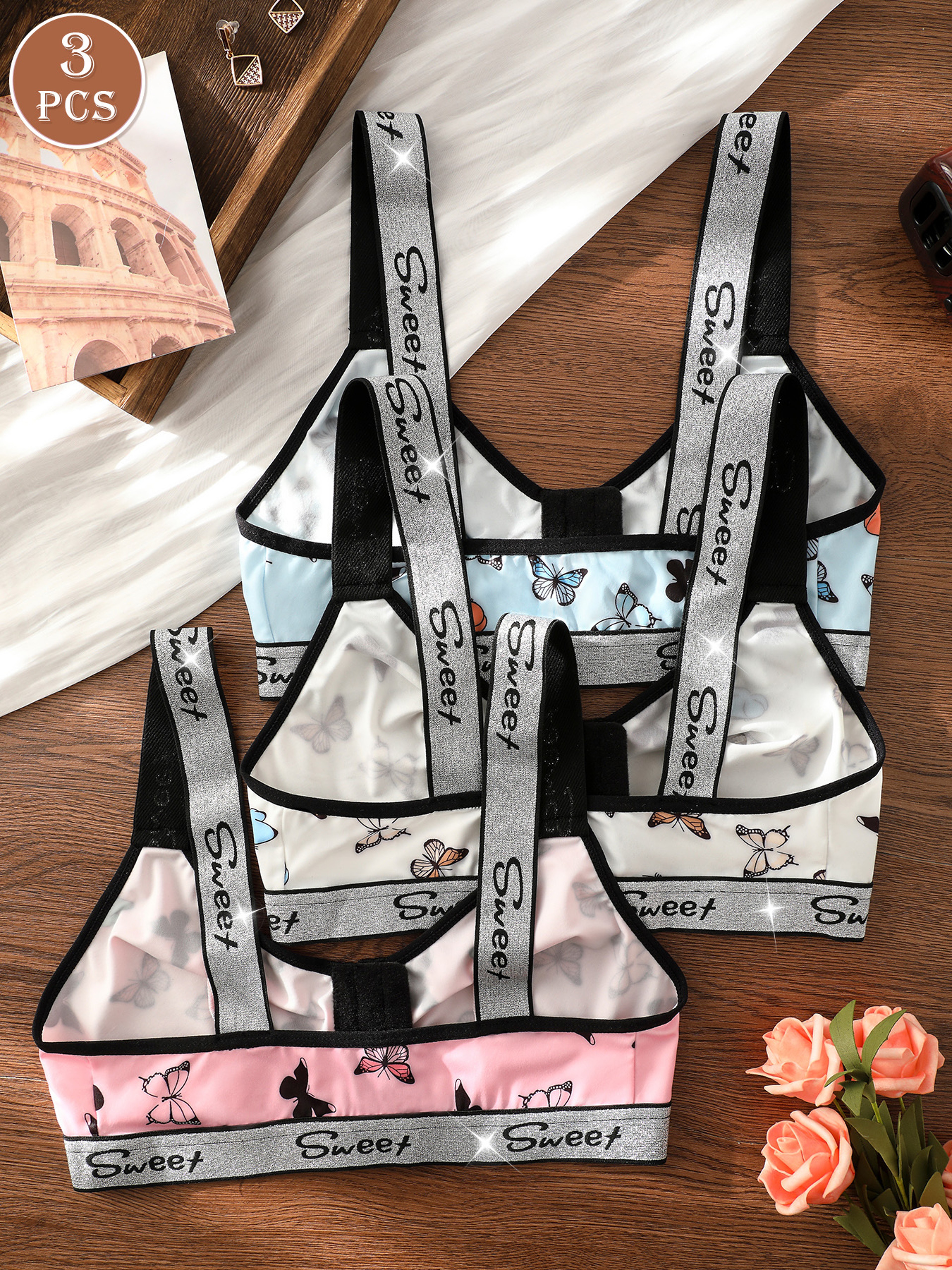 3-Piece Women's Front Closure Wireless Bra Set with Unlined Cups – view 5
