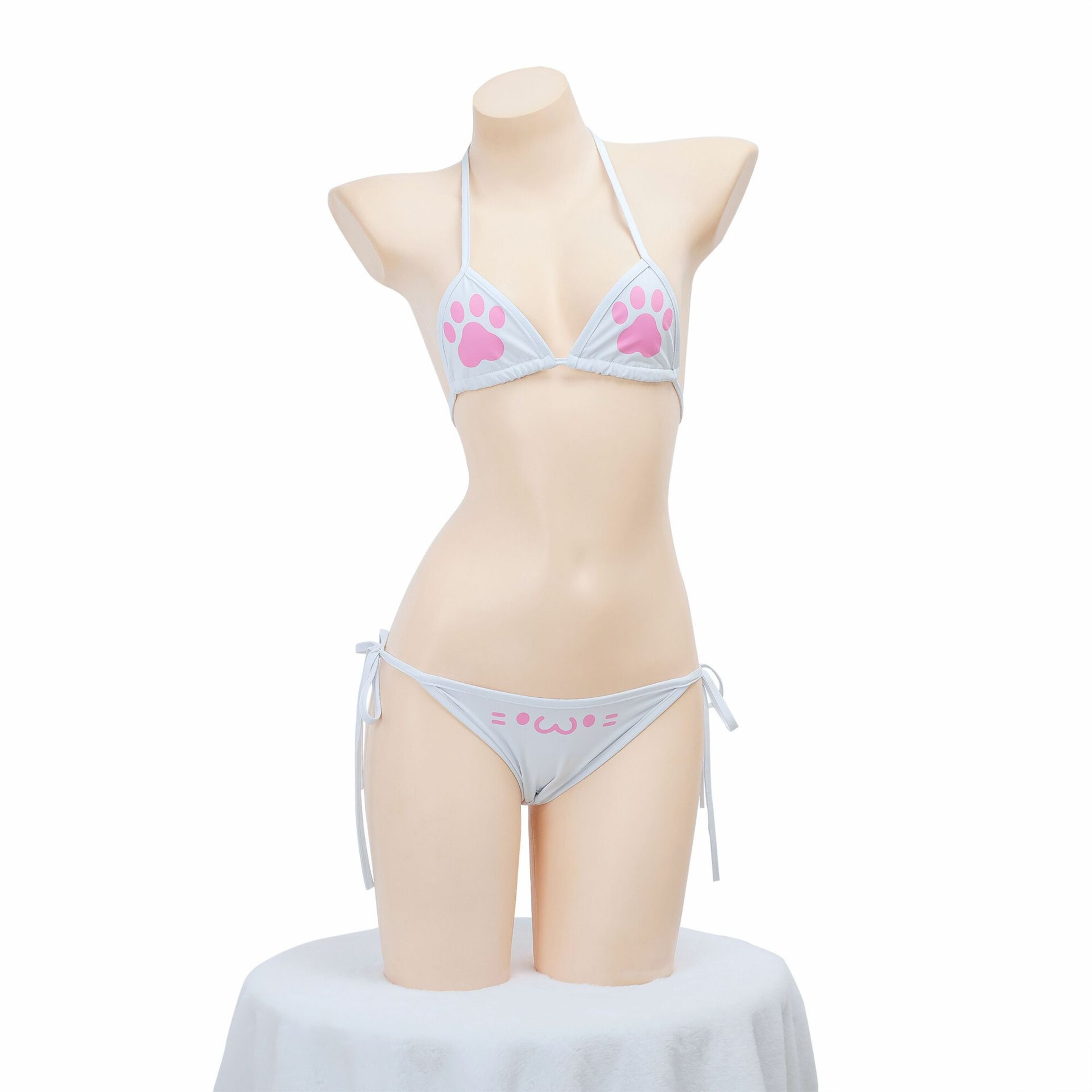 Kawaii Cat Paw Micro Bikini Set For Women AnimeInspired Backless Costume 0