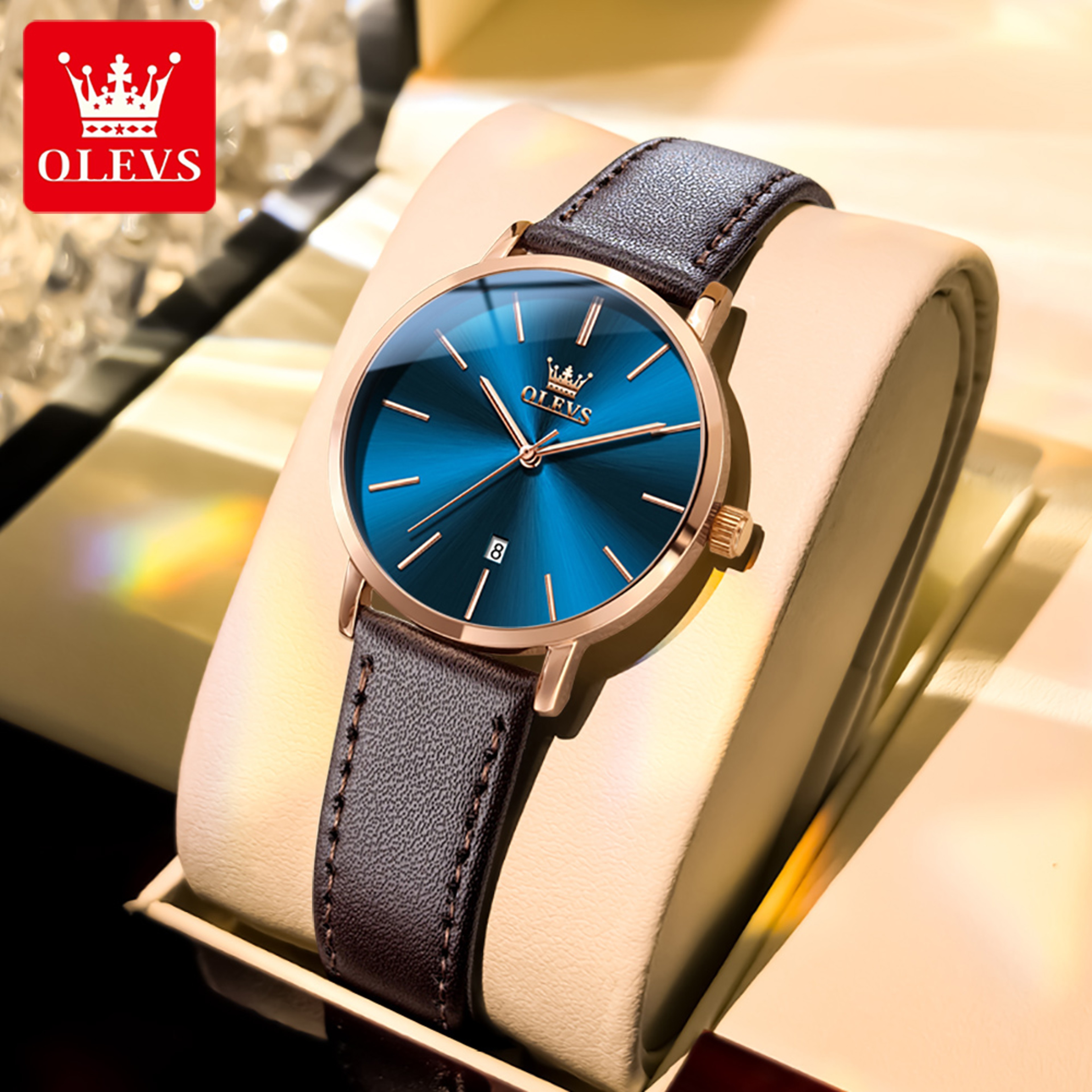 Women's Ultra Thin Waterproof Quartz Watch with Leather Strap – view 14