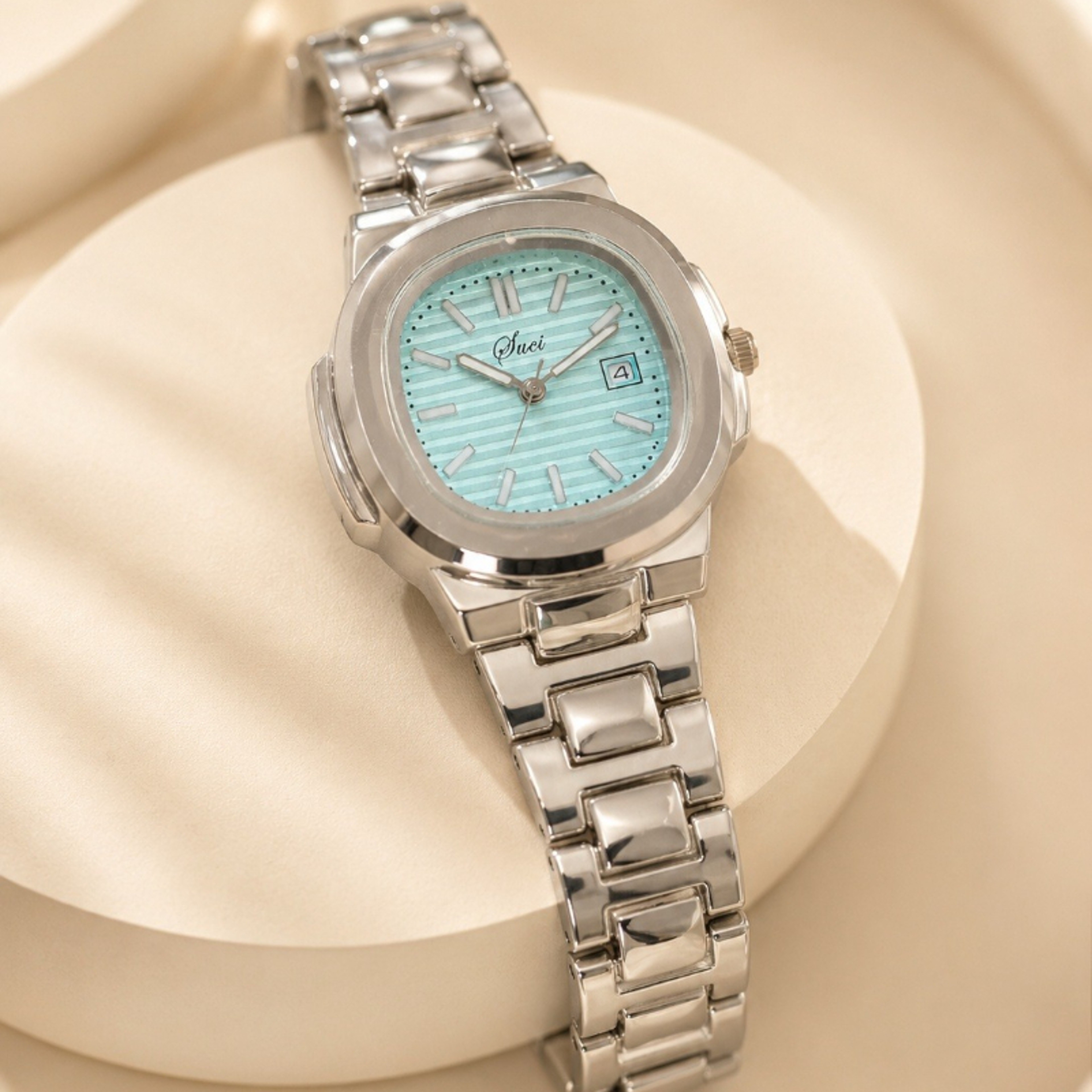 Women's Square Dial Quartz Watch with Stainless Steel Band – view 1