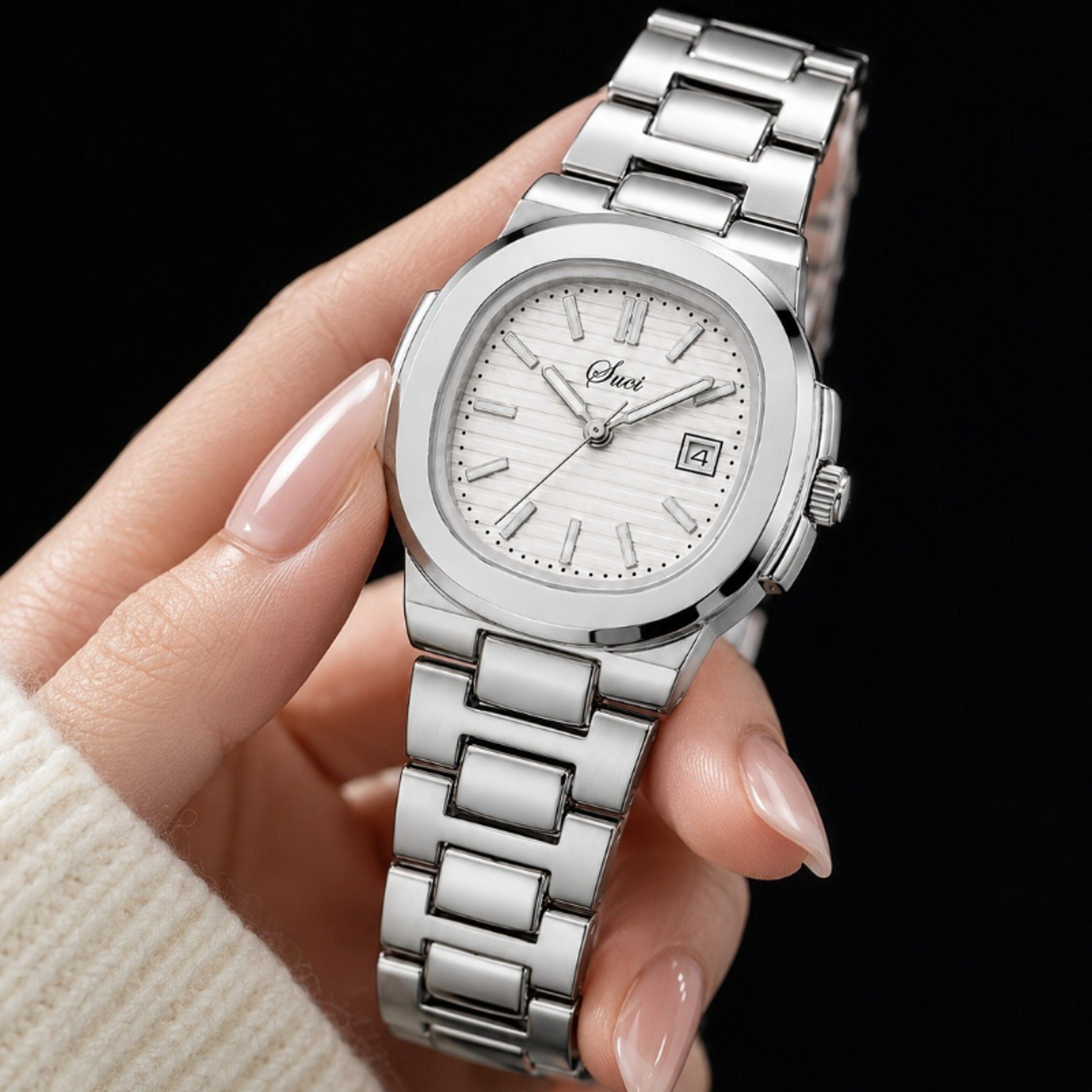 Women's Square Dial Quartz Watch with Stainless Steel Band – view 2