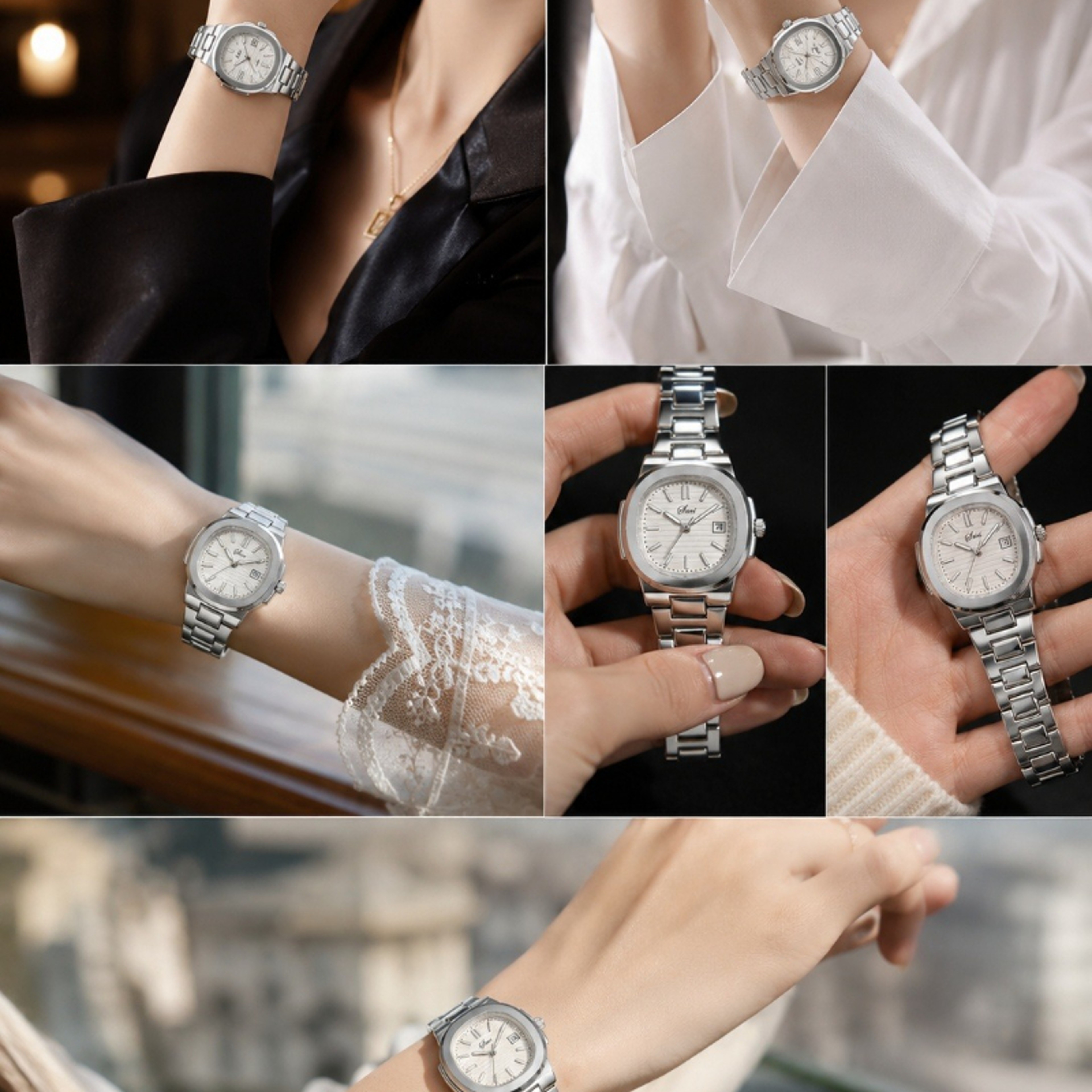 Women's Square Dial Quartz Watch with Stainless Steel Band – view 5