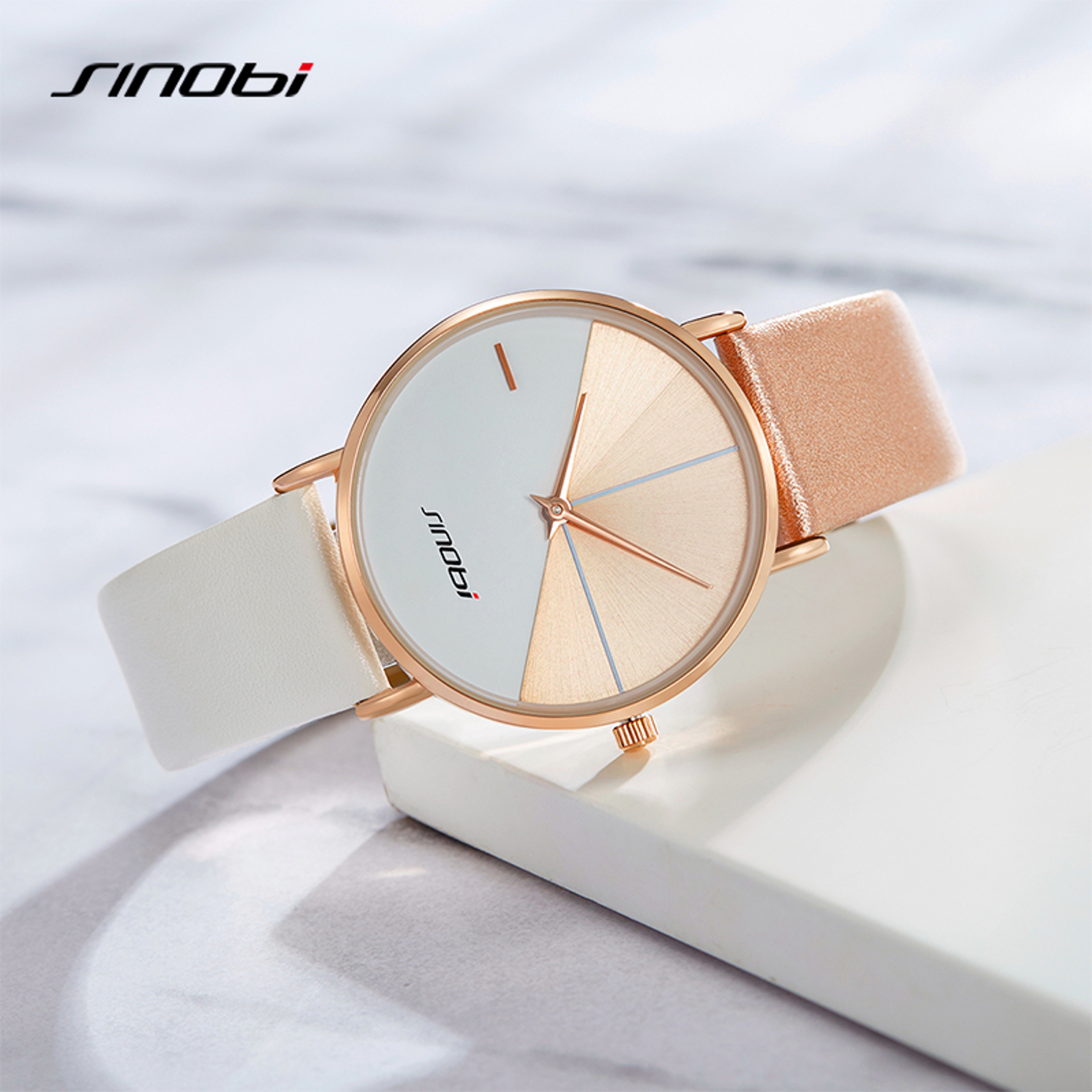 Women's Fashion Quartz Watch with Leather Band and Minimalist Round Dial – view 5