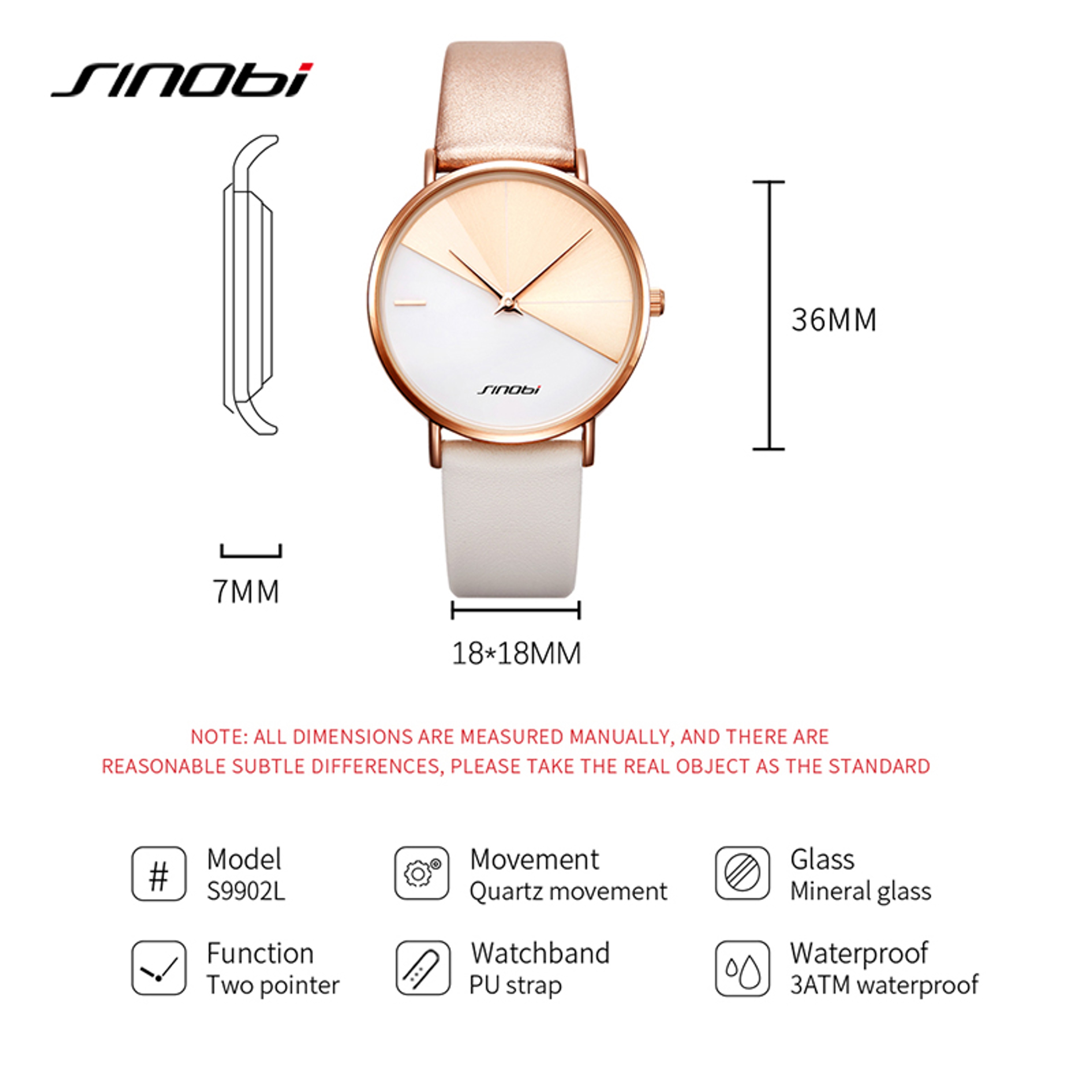 Women's Fashion Quartz Watch with Leather Band and Minimalist Round Dial – view 7