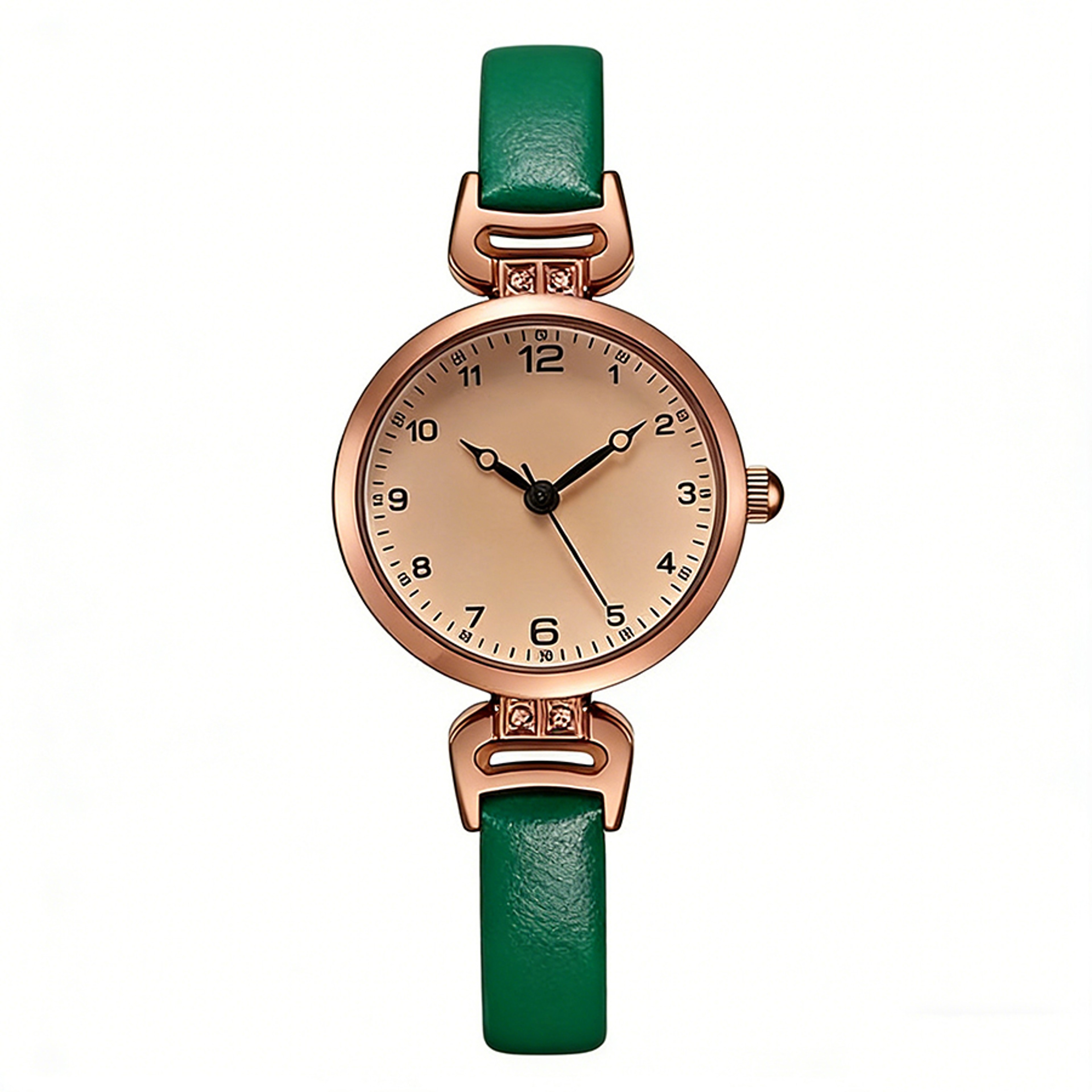 Women's Quartz Watch with Leather Strap and Round Dial – view 7