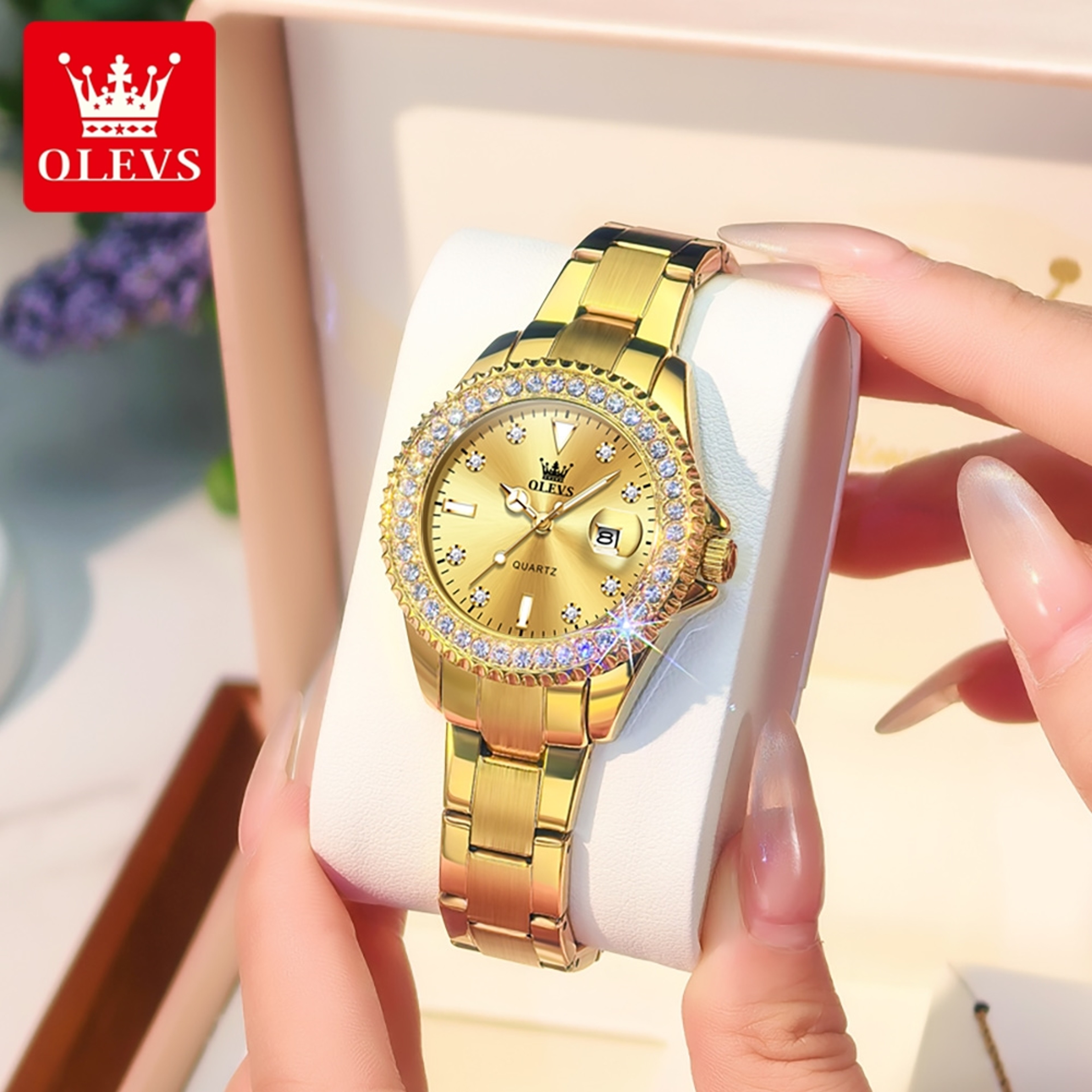 Women's Luxury Quartz Watch with Diamond-Style Dial and Stainless Steel Bracelet – view 1