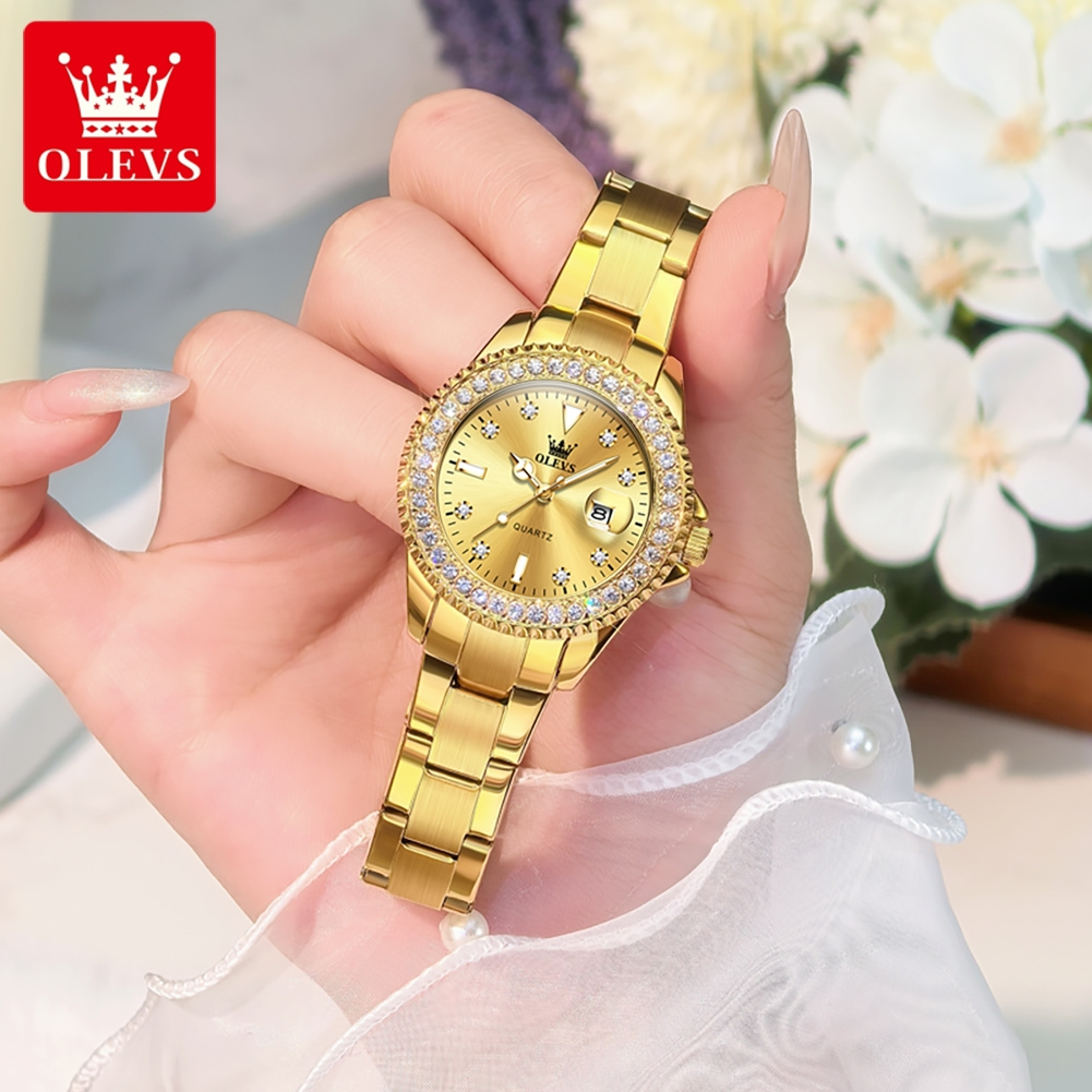 Women's Luxury Quartz Watch with Diamond-Style Dial and Stainless Steel Bracelet – view 2