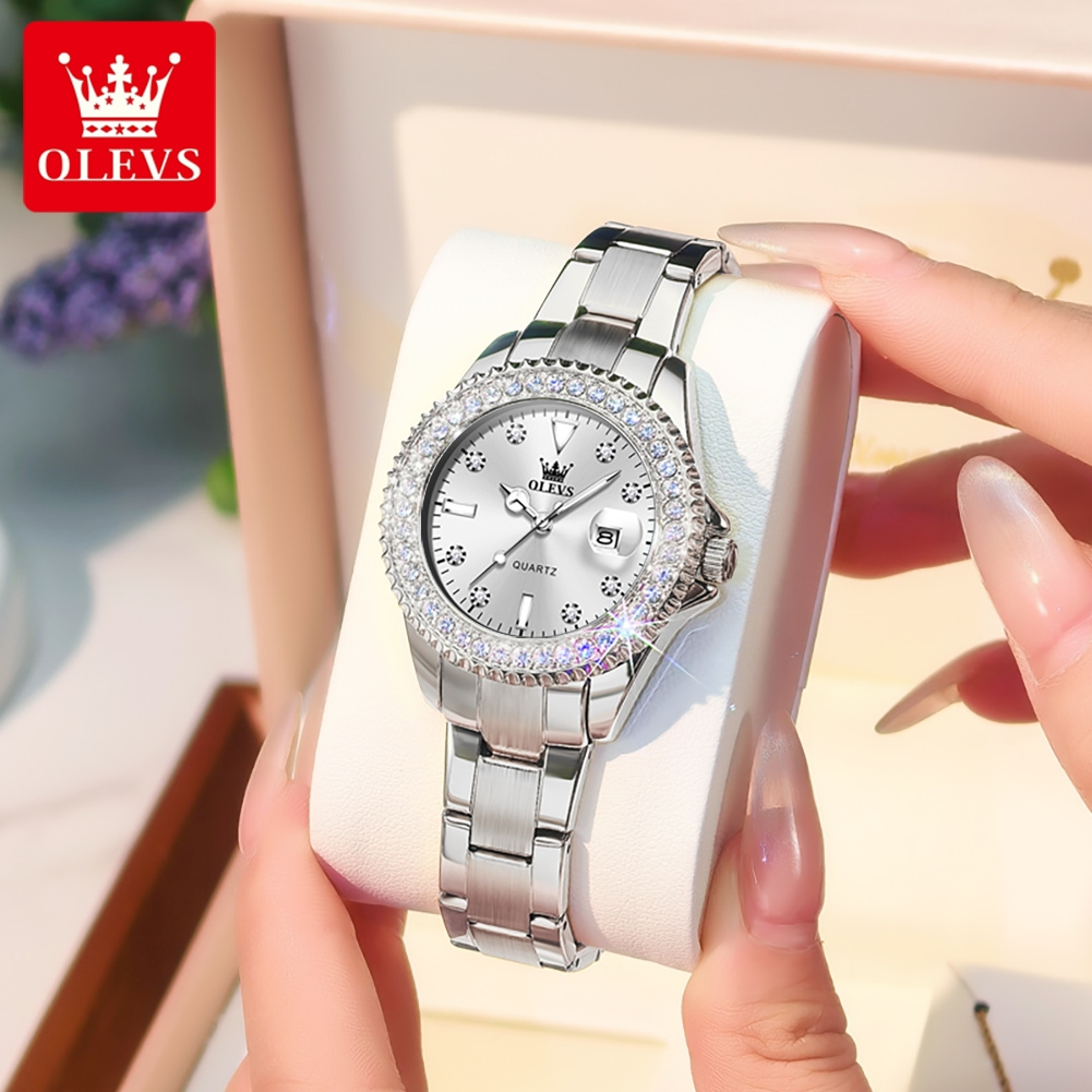 Women's Luxury Quartz Watch with Diamond-Style Dial and Stainless Steel Bracelet – view 10