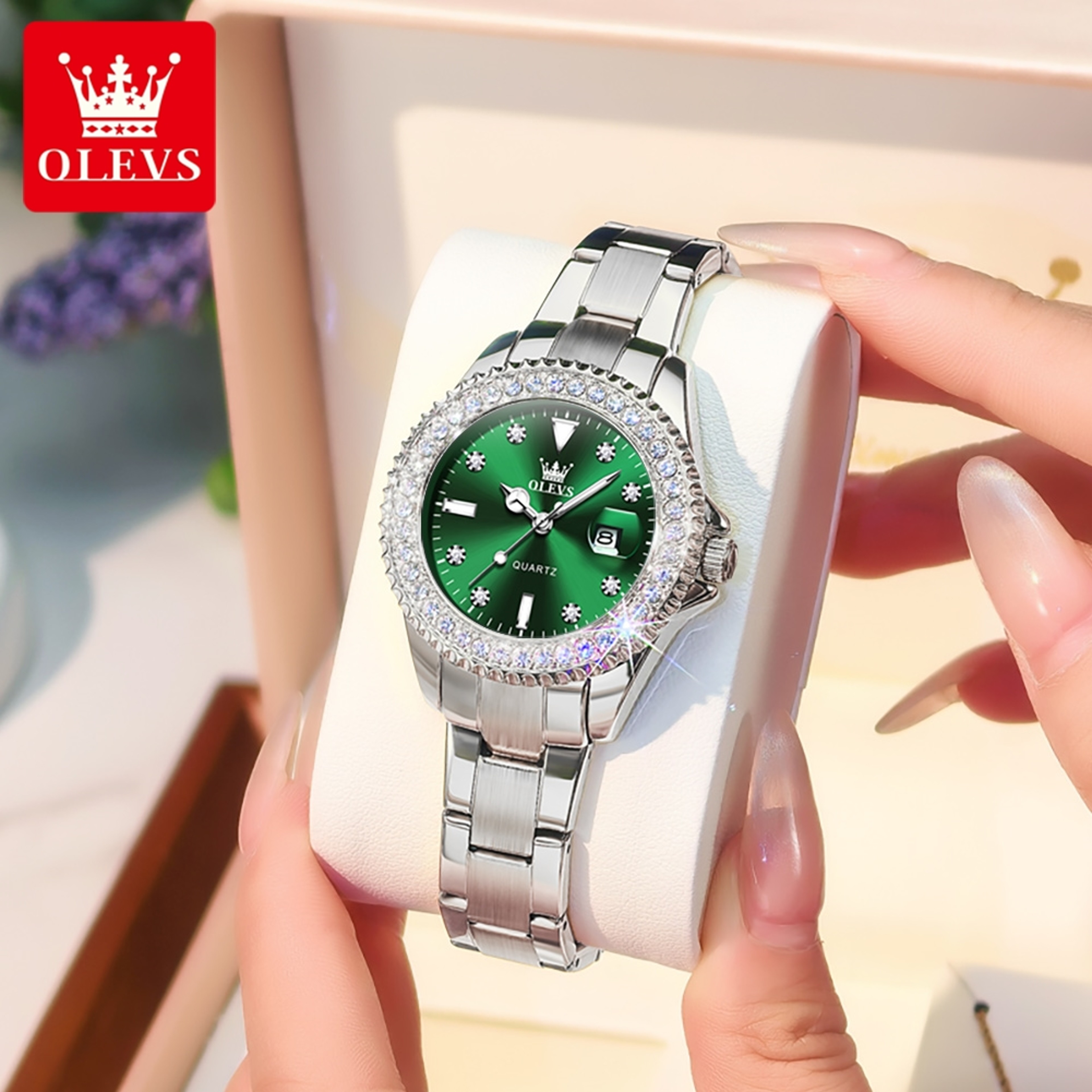 Women's Luxury Quartz Watch with Diamond-Style Dial and Stainless Steel Bracelet – view 9
