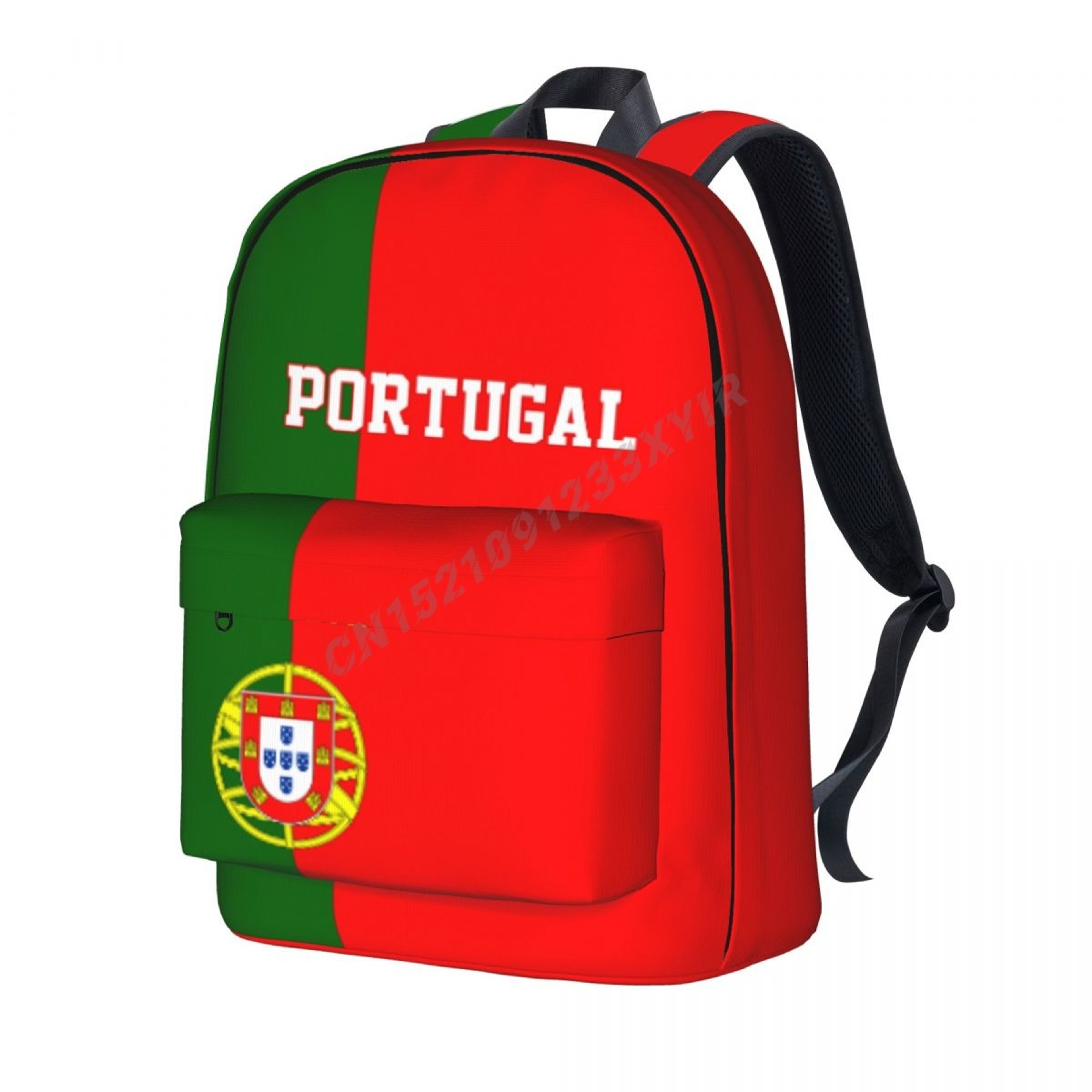 Portugal Flag Unisex Backpack Polyester School Laptop and Travel Bag – view 1