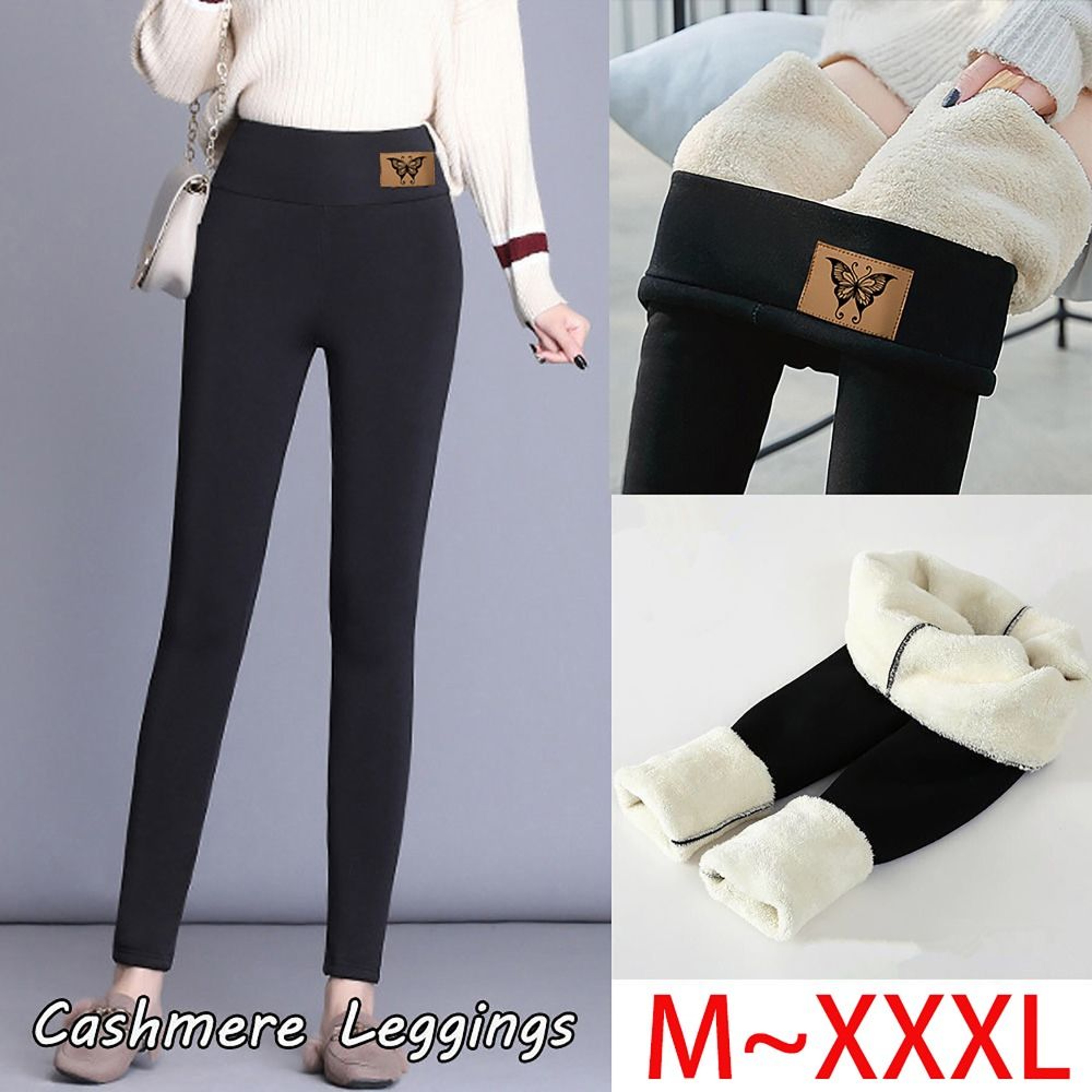 Womens Thermal Fleece Lined Leggings High Waisted Thick Winter Pants 5