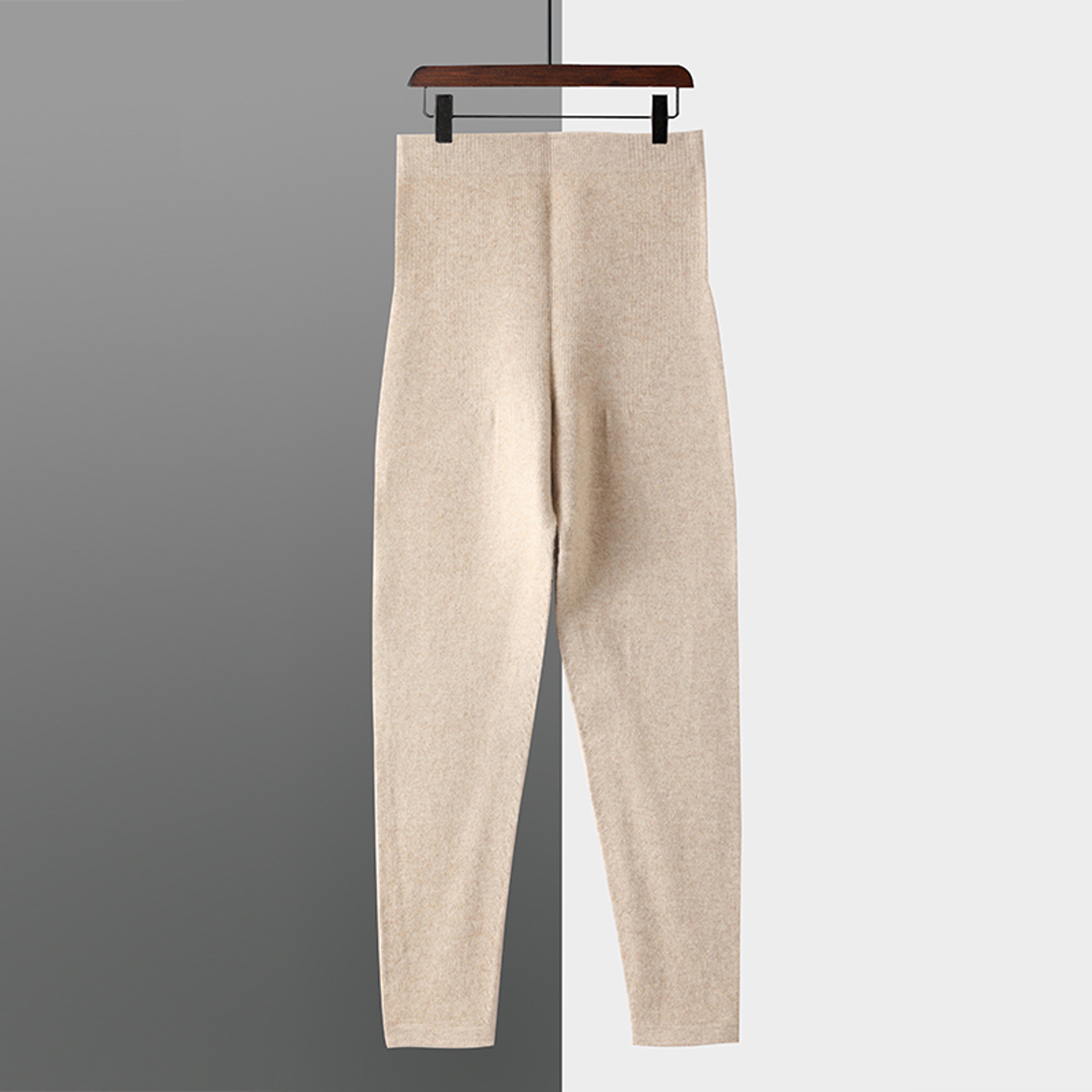 Women's Thick Knit Winter Leggings with Stretchy Mid-Rise Waist – view 3