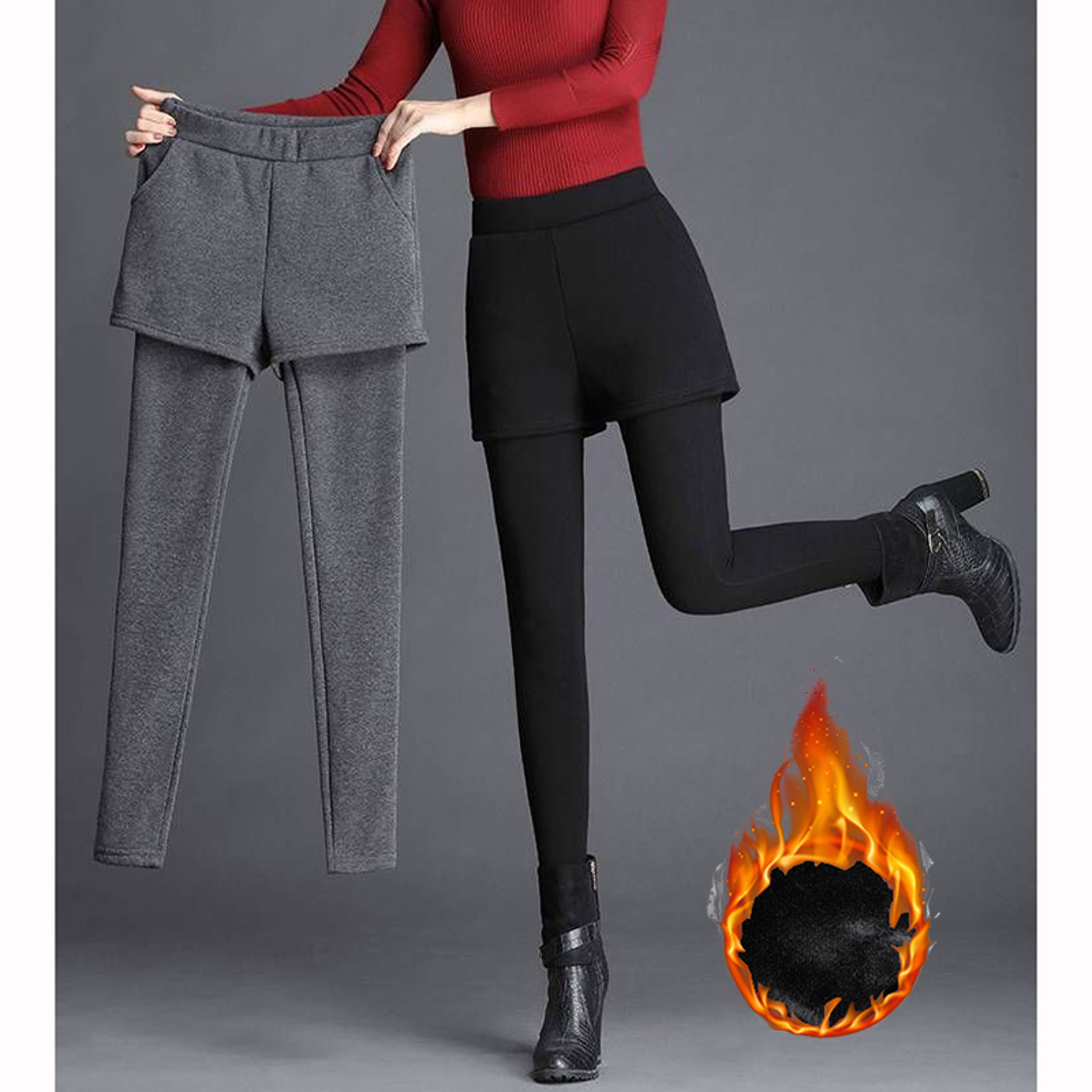 Women's High Waist Straight Leg Pants – Solid Color Ankle-Length Casual Trousers – view 1