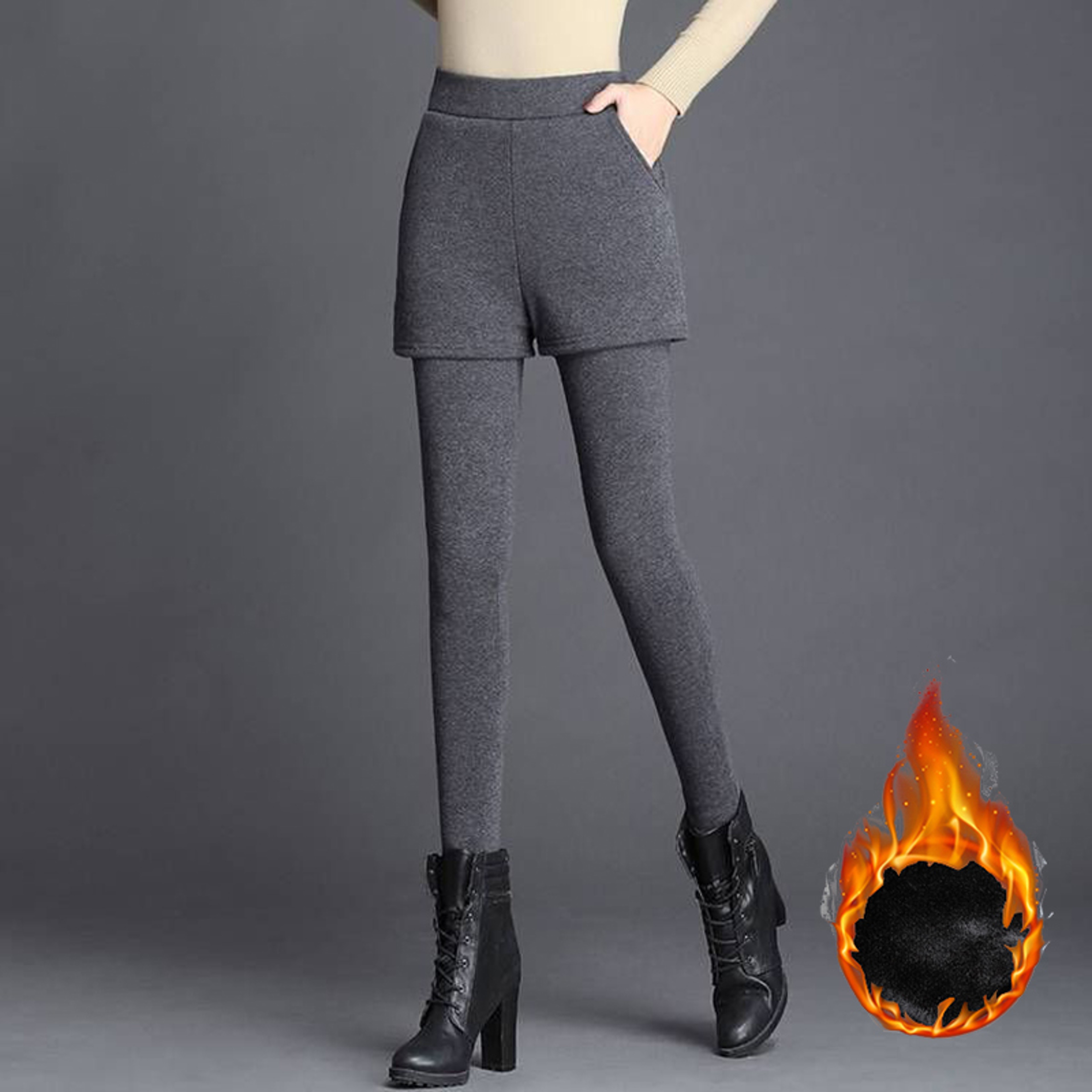 Women's High Waist Straight Leg Pants – Solid Color Ankle-Length Casual Trousers – view 3