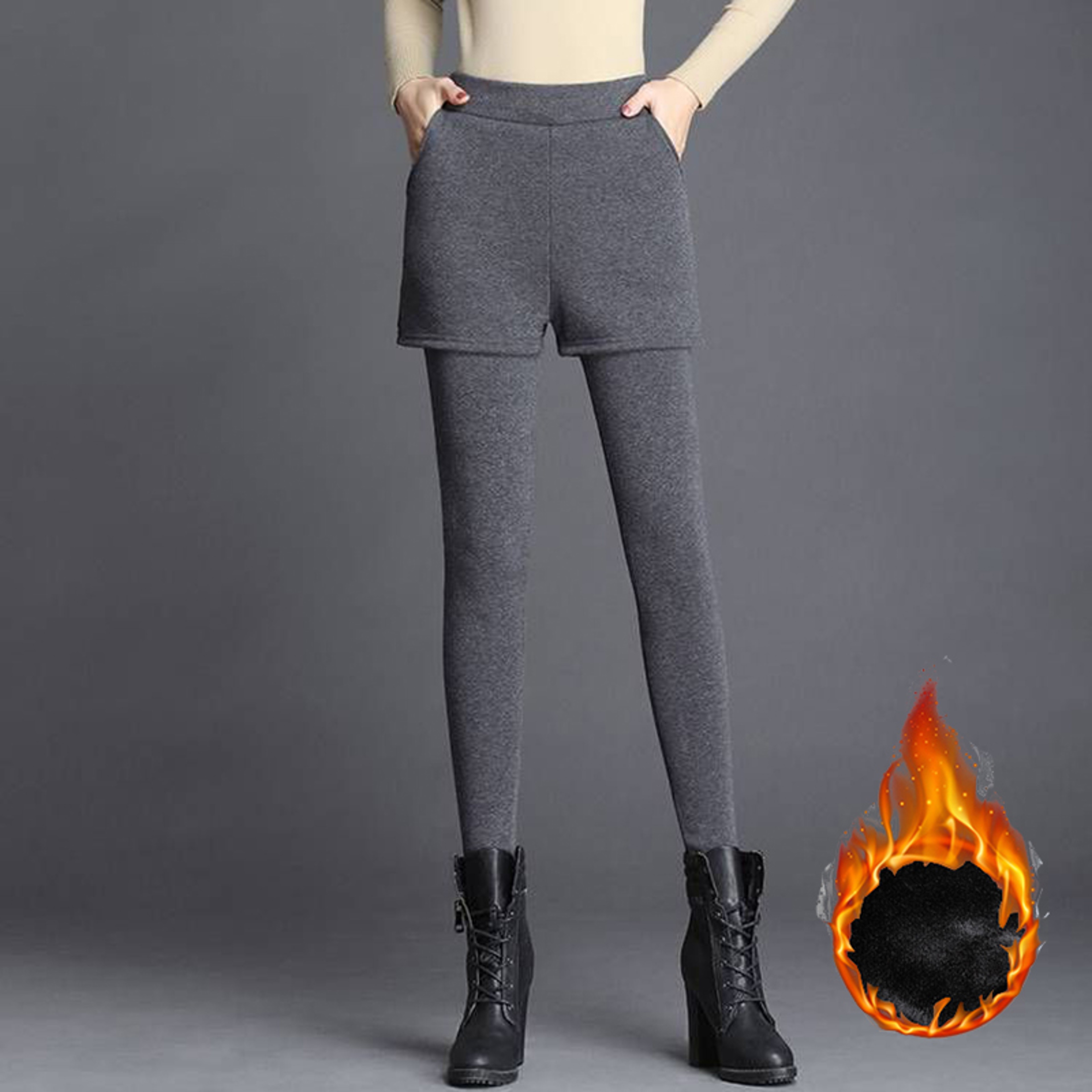 Women's High Waist Straight Leg Pants – Solid Color Ankle-Length Casual Trousers – view 2