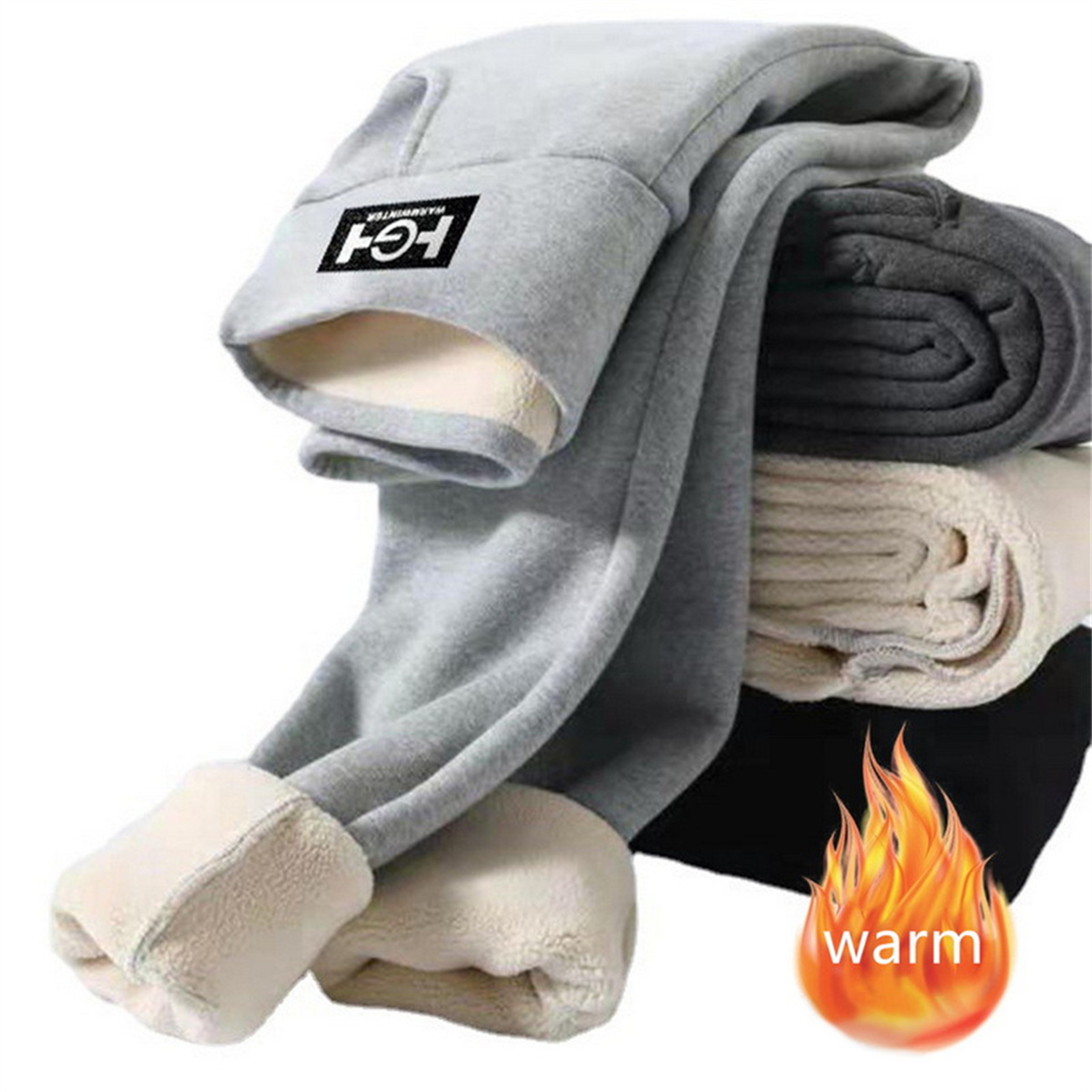 Women's Winter Fleece-Lined Leggings High-Waisted Stretchy Thermal Pants with Pockets – view 4