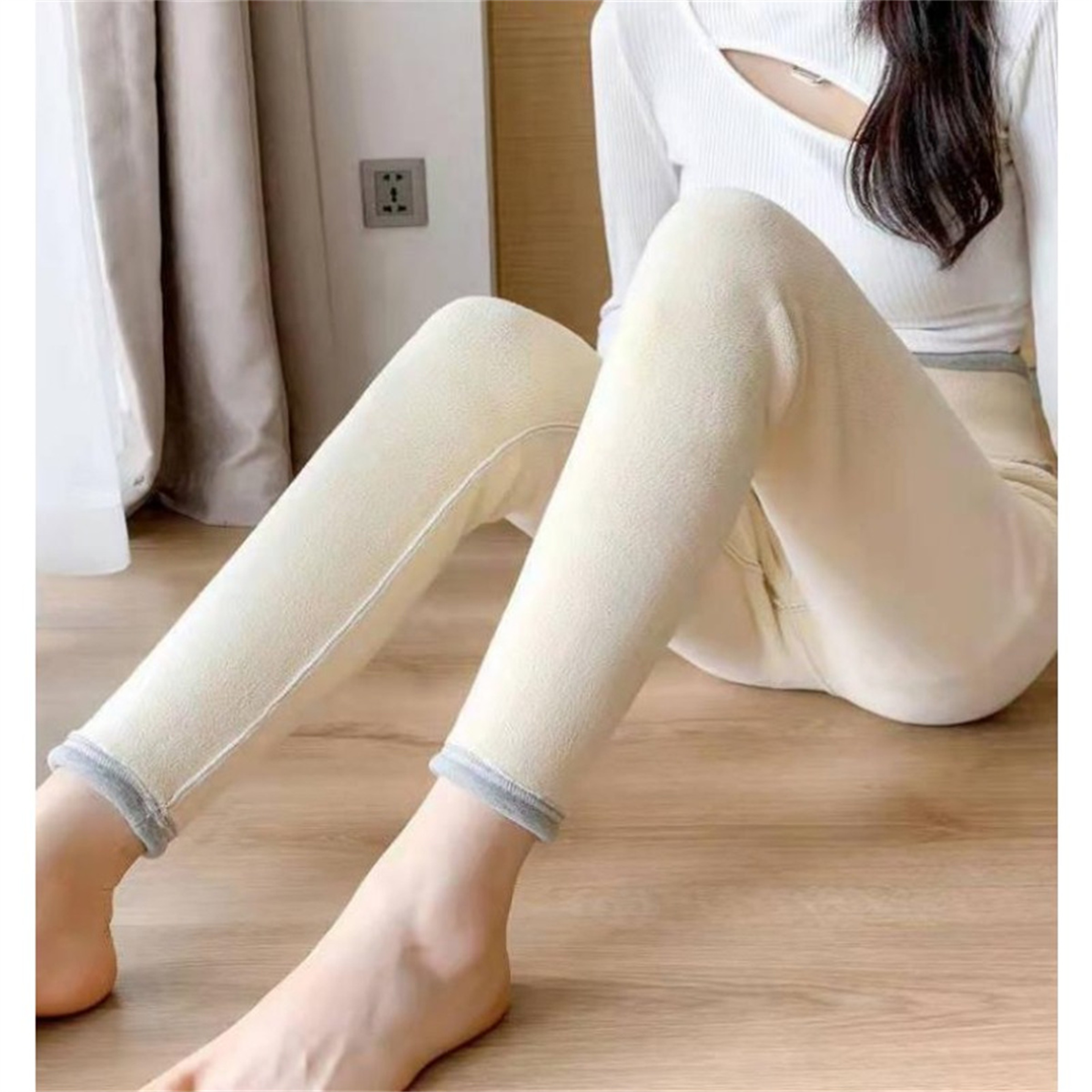 Women's Winter Fleece-Lined Leggings High-Waisted Stretchy Thermal Pants with Pockets – view 5