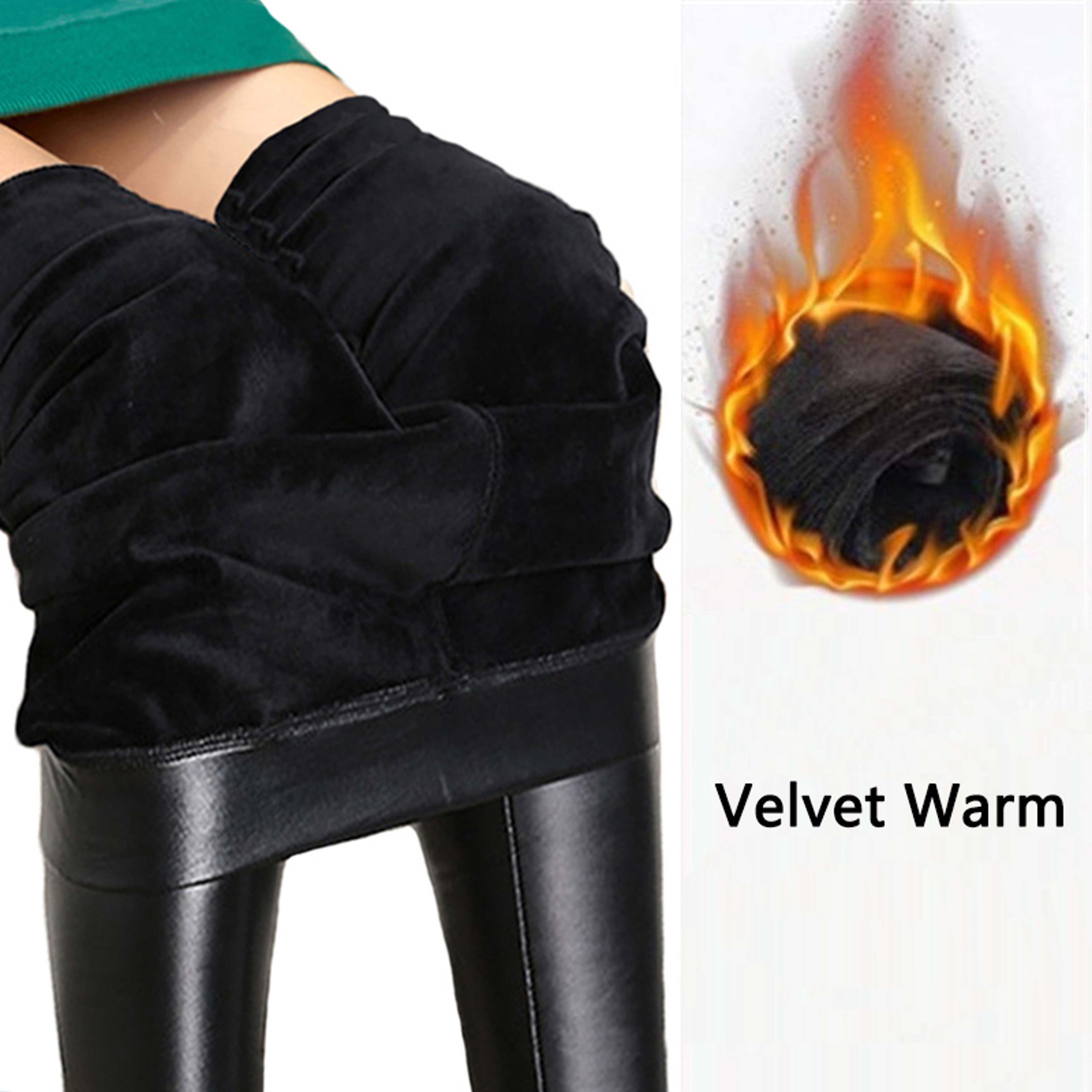 Women's High Waist Thick Winter Leggings with Stretch Fabric – view 7