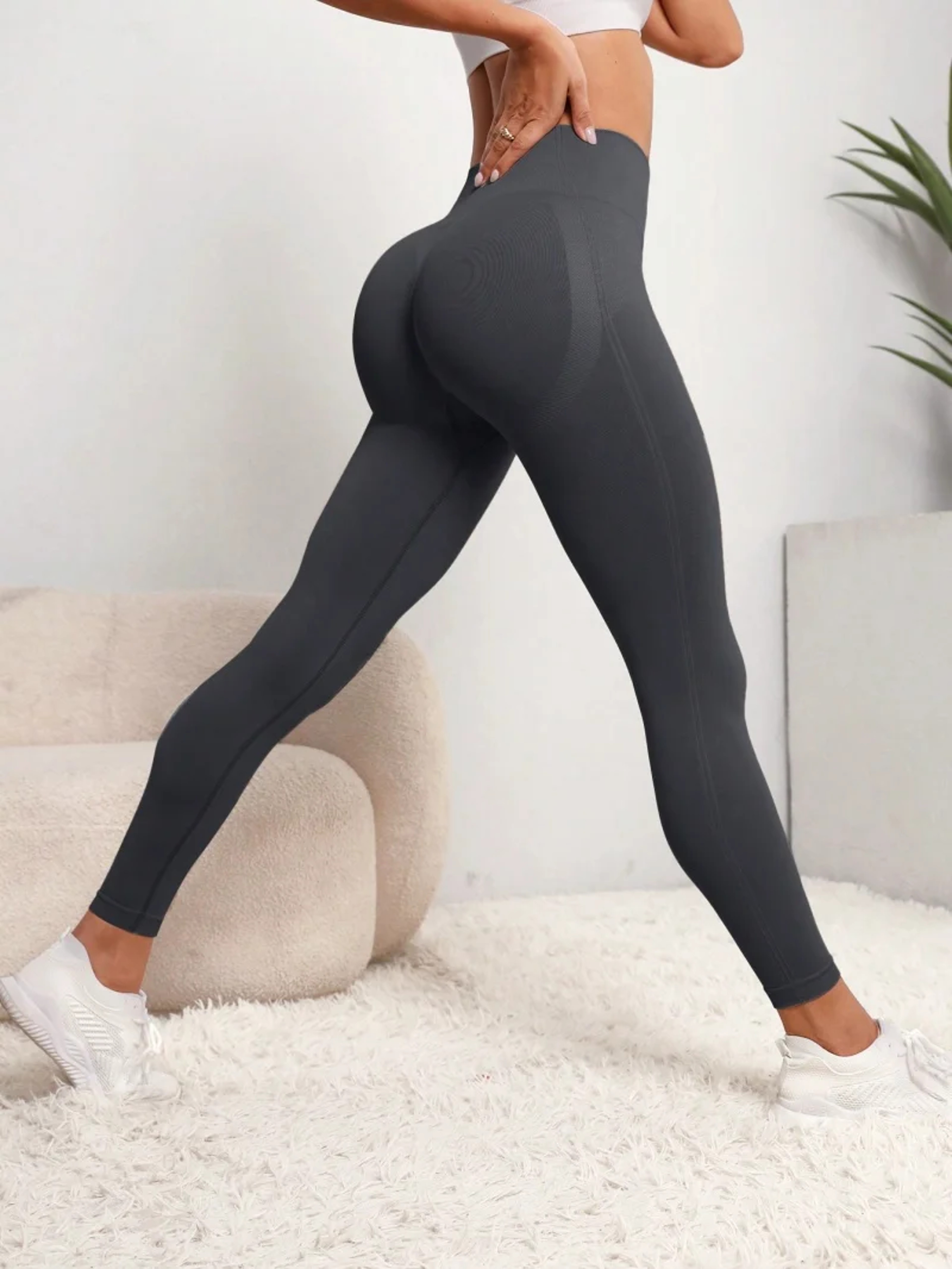 Women's High Waist Butt Lifting Leggings with Seamless Stretchy Design – view 9