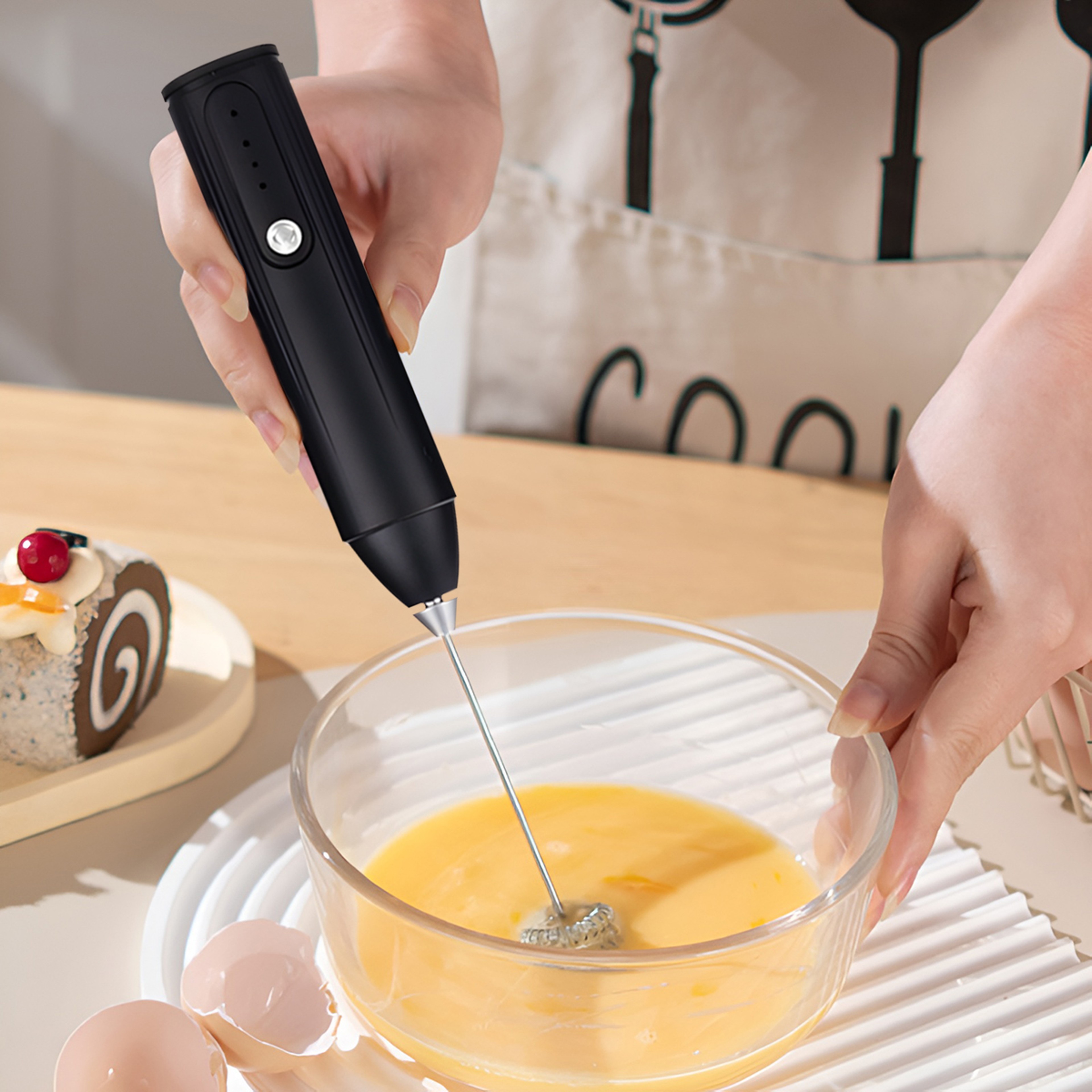 Mini Electric Milk Frother with 3 Speeds and Rechargeable Battery – view 4