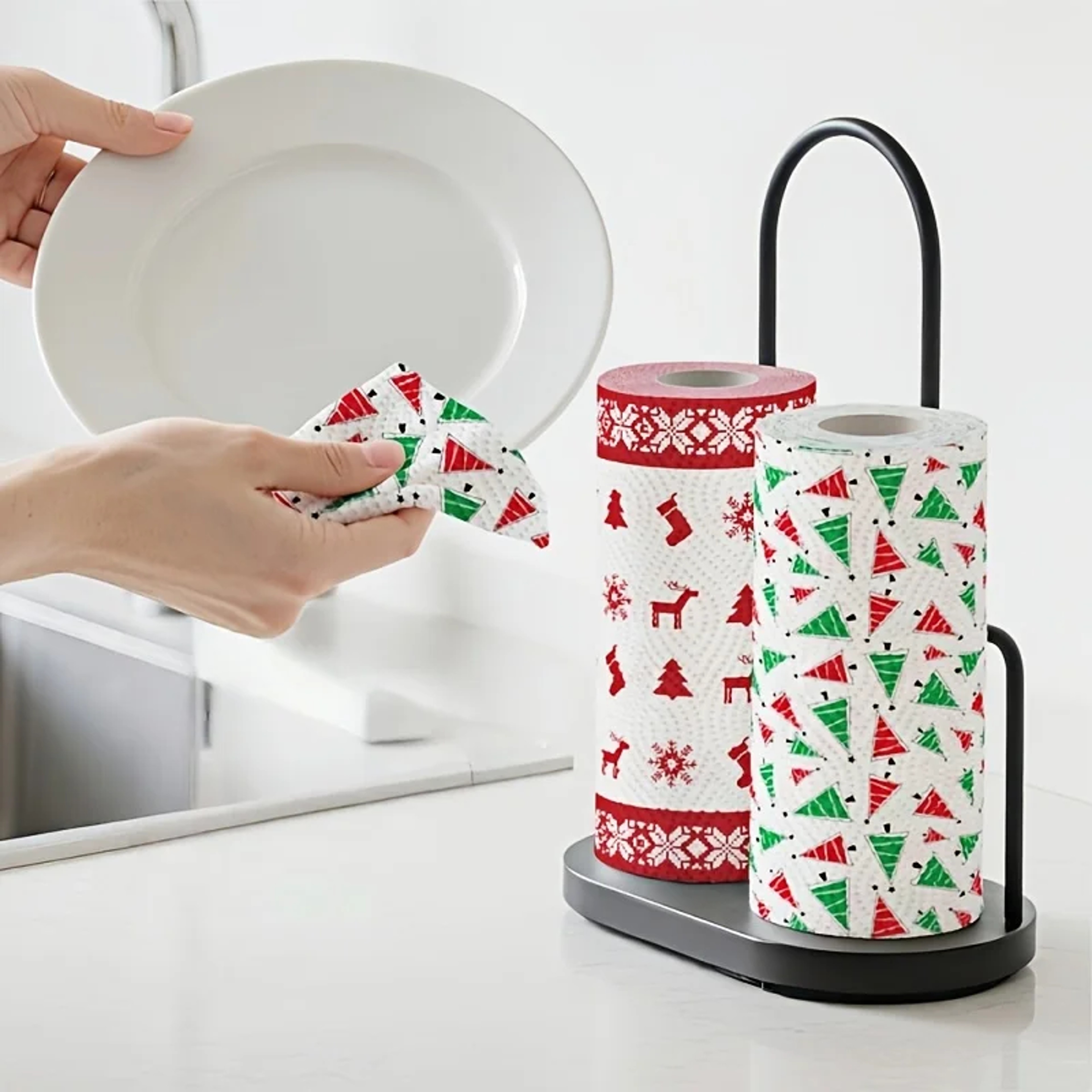 Christmas Kitchen Paper Roll  3Layer Disposable Cleaning Cloths 48 Sheets 2