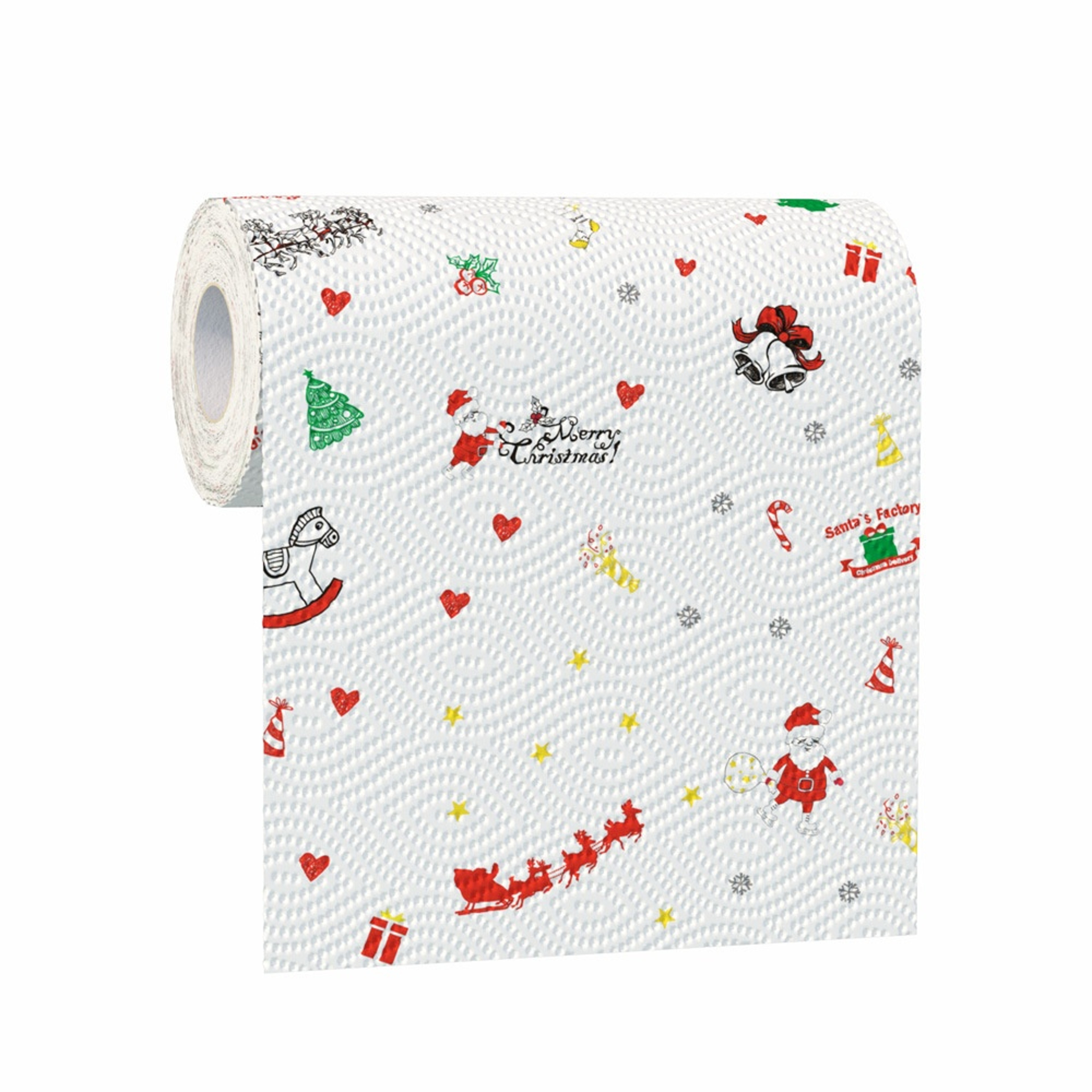Christmas Kitchen Paper Roll  3Layer Disposable Cleaning Cloths 48 Sheets 9
