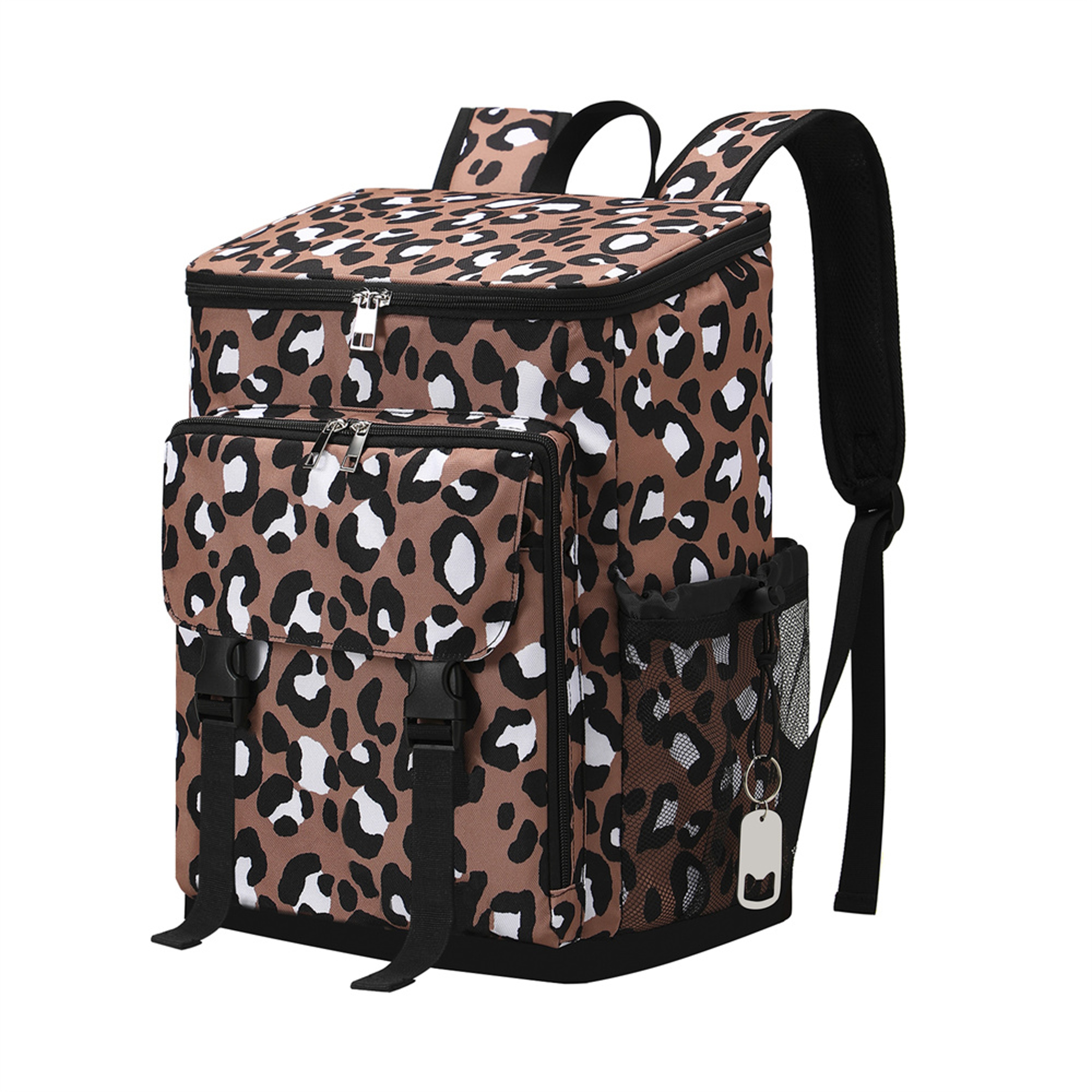 Leopard Print Insulated Cooler Backpack Waterproof Oxford Lunch Bag – view 9