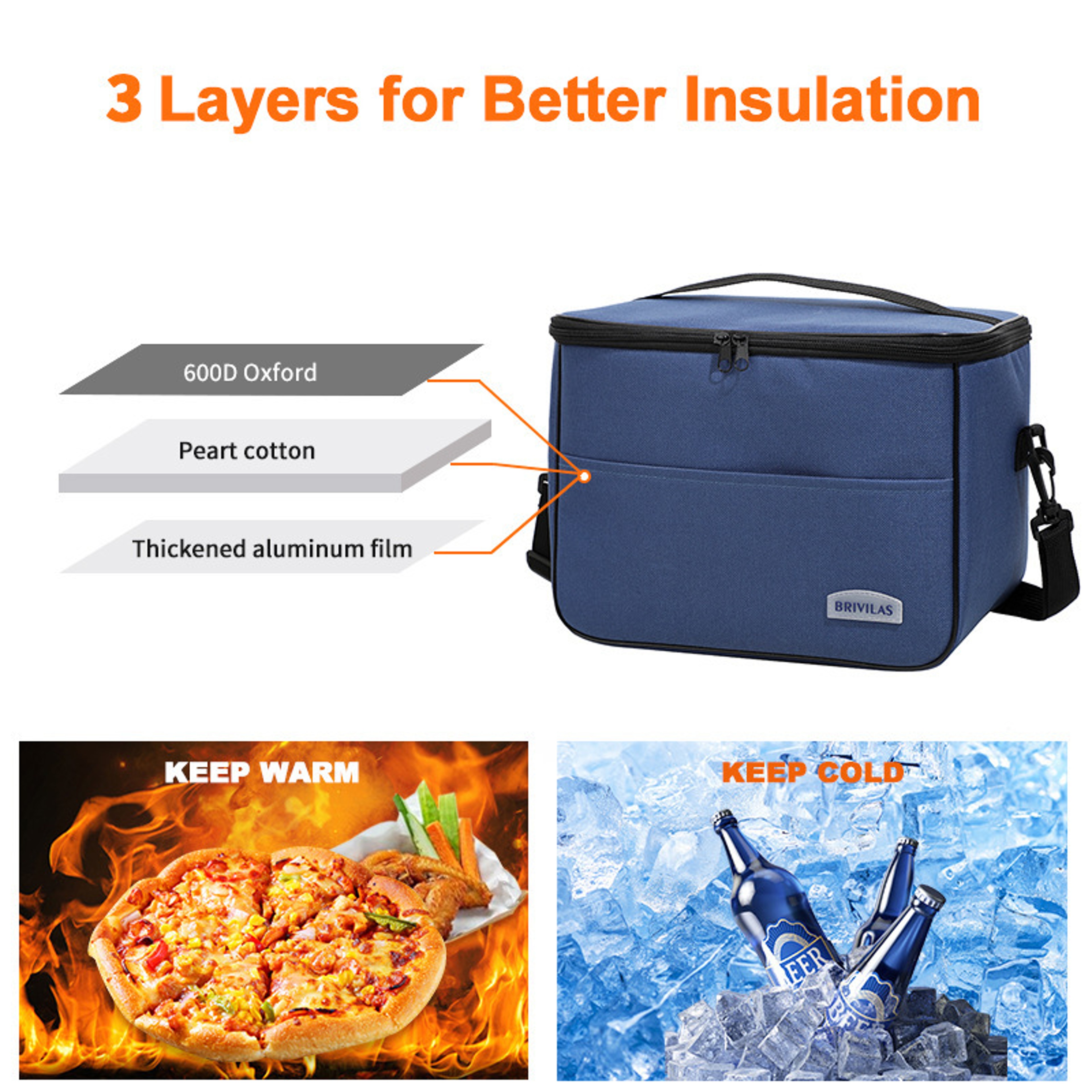 Insulated Lunch Shoulder Bag With Thickened Oxford Fabric For Office And Daily Use 2