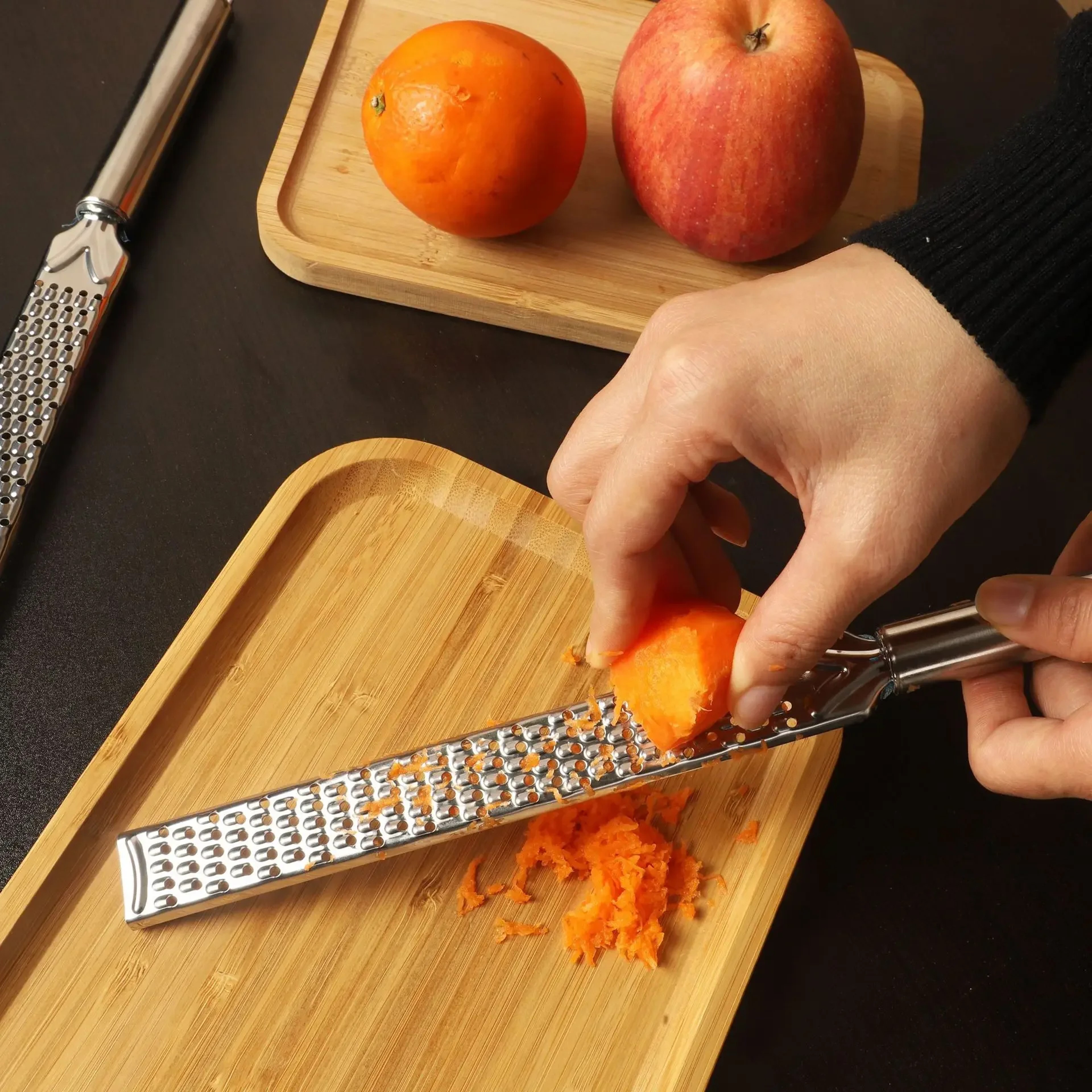 Handheld Stainless Steel Cheese Grater for Garlic Ginger Vegetables and Citrus Zest – view 4