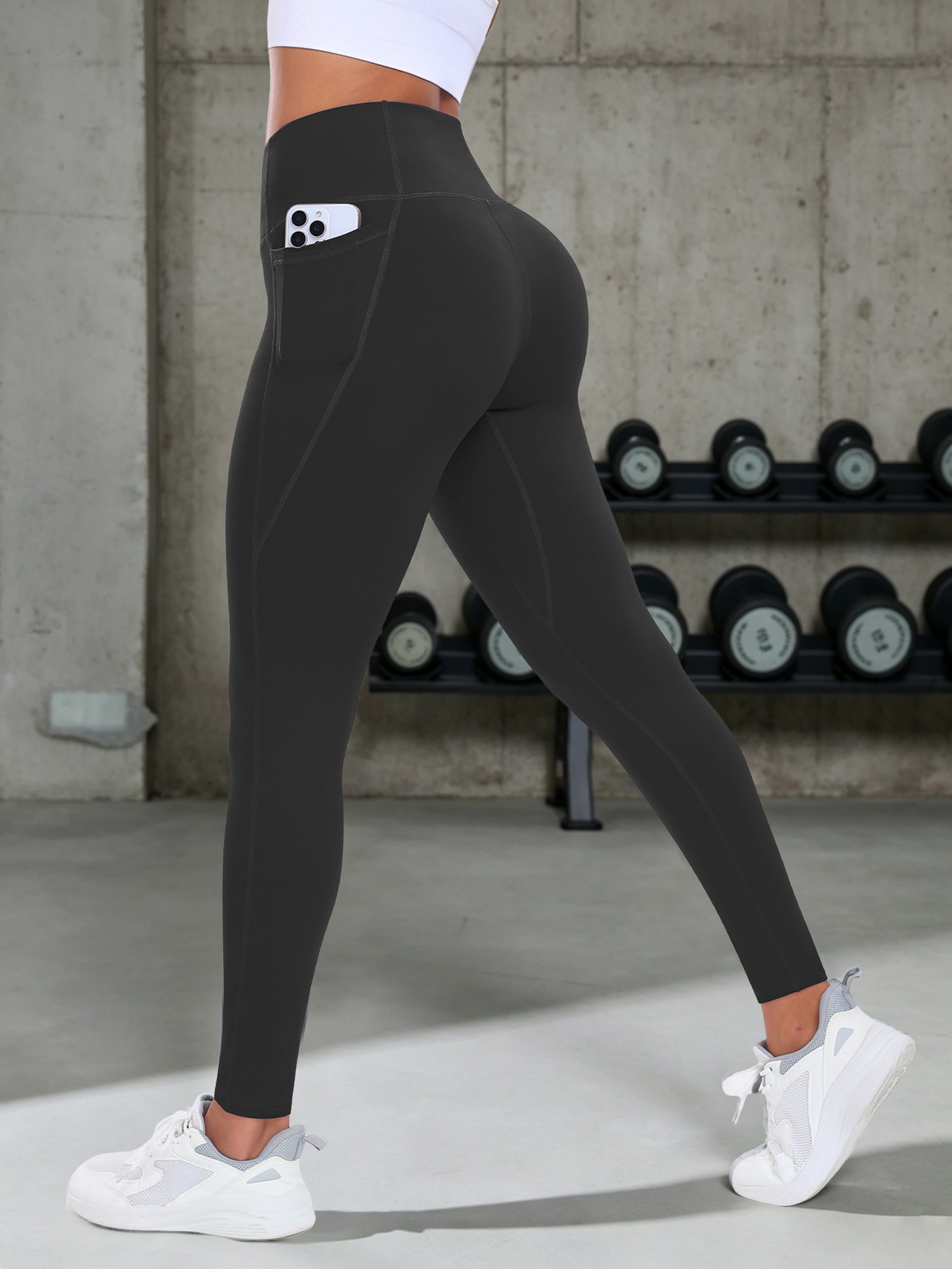 Women's High Waisted Yoga Leggings with Pockets and Tummy Control – view 4