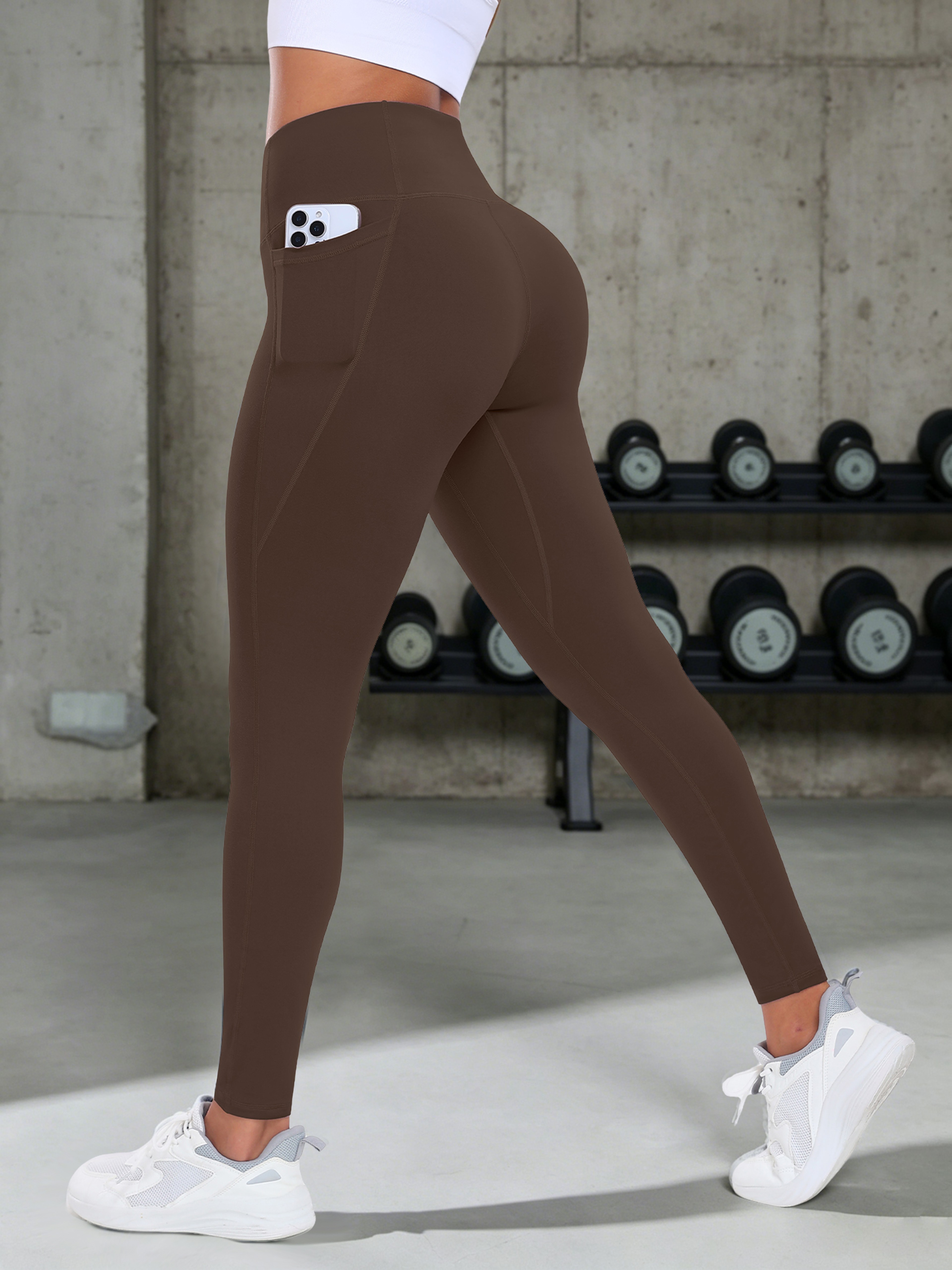 Women's High Waisted Yoga Leggings with Pockets and Tummy Control – view 6