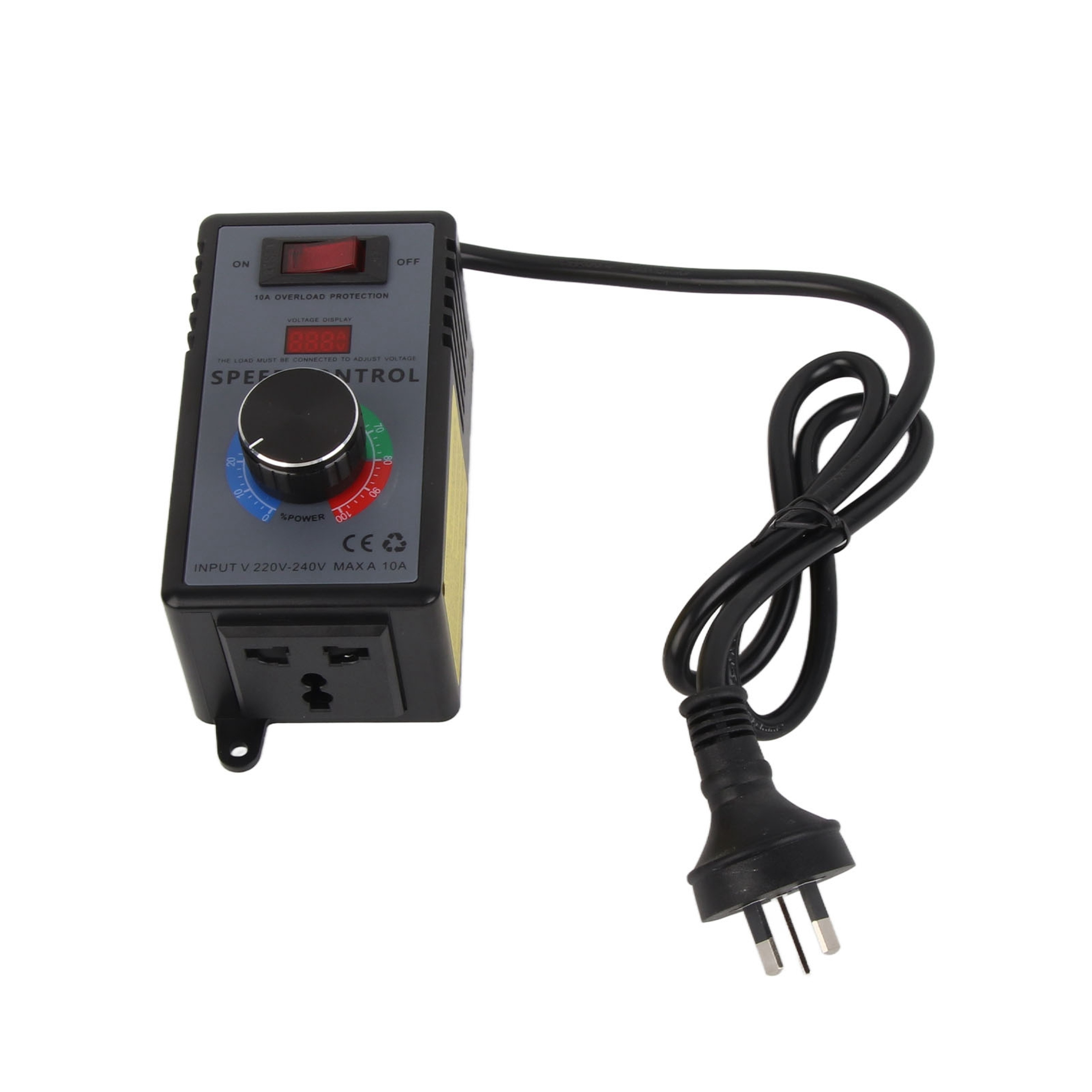 AC Motor Speed Controller 10A 220–240V Variable Fan Speed Regulator with Overload Protection – view 2