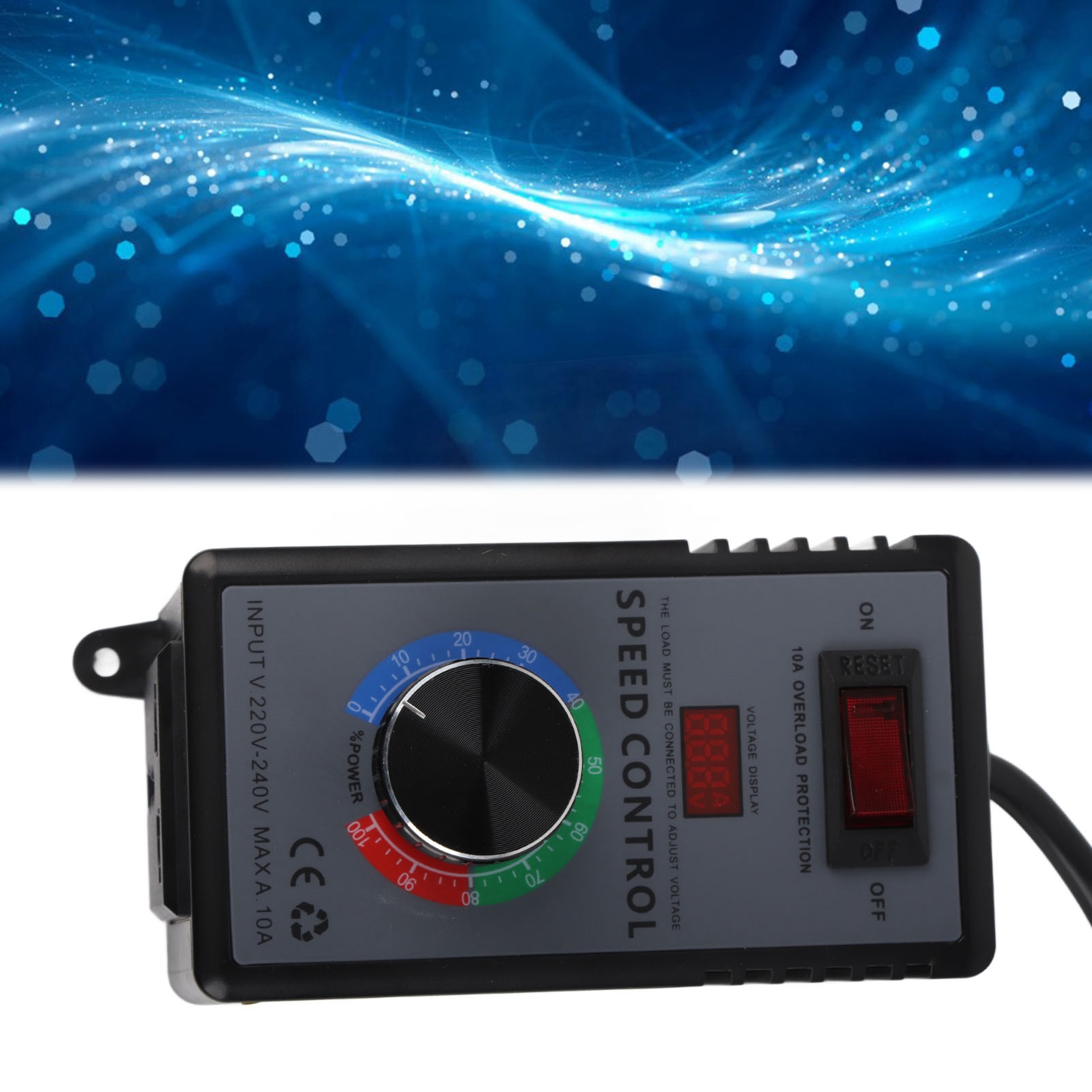AC Motor Speed Controller 10A 220–240V Variable Fan Speed Regulator with Overload Protection – view 3