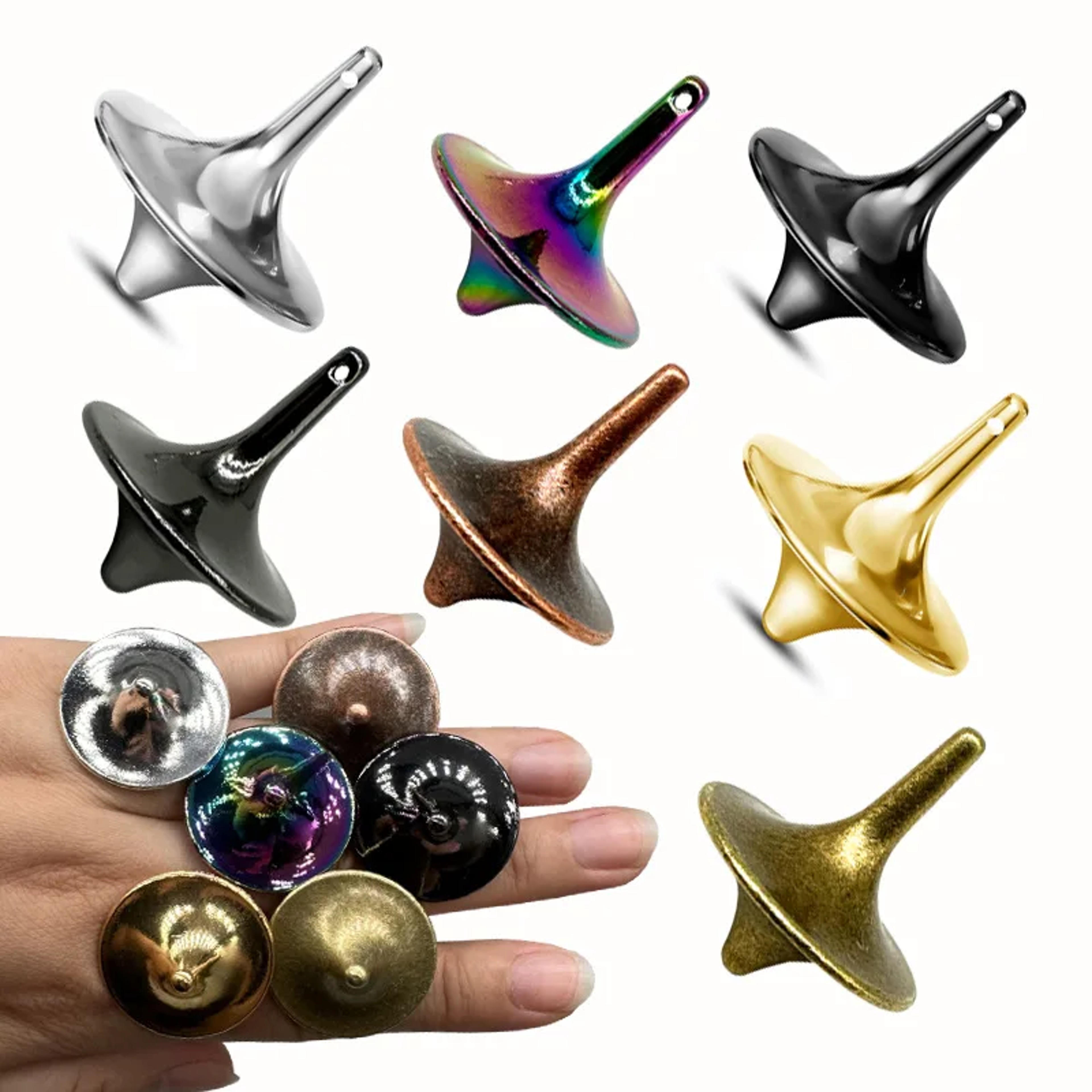 Mini Metal Gyroscope Manual Spinning Top Desktop Fidget Toy – view 1