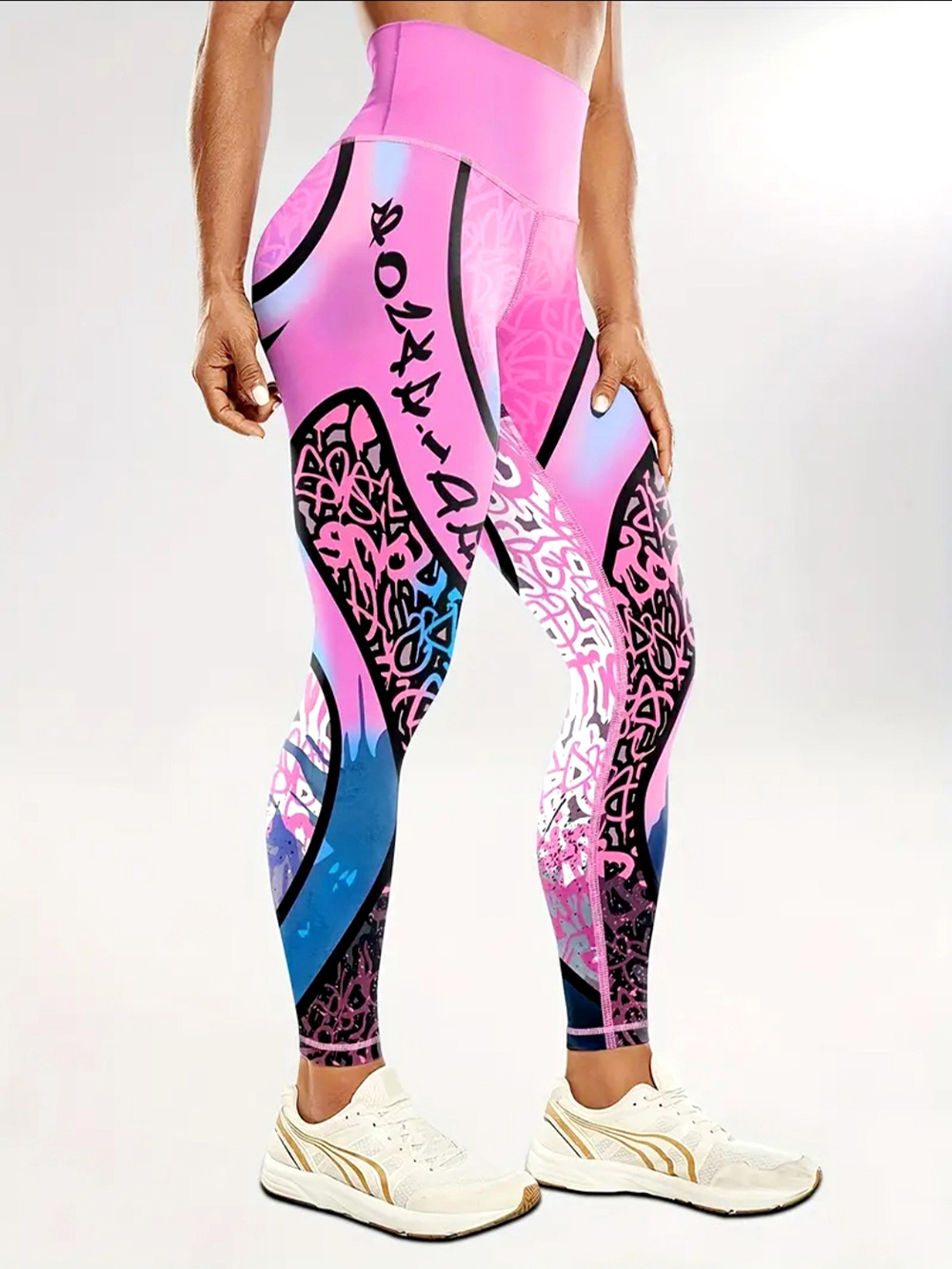 Women's High-Waisted Printed Yoga Leggings with Stretch Fit and Ankle-Length Design – view 5