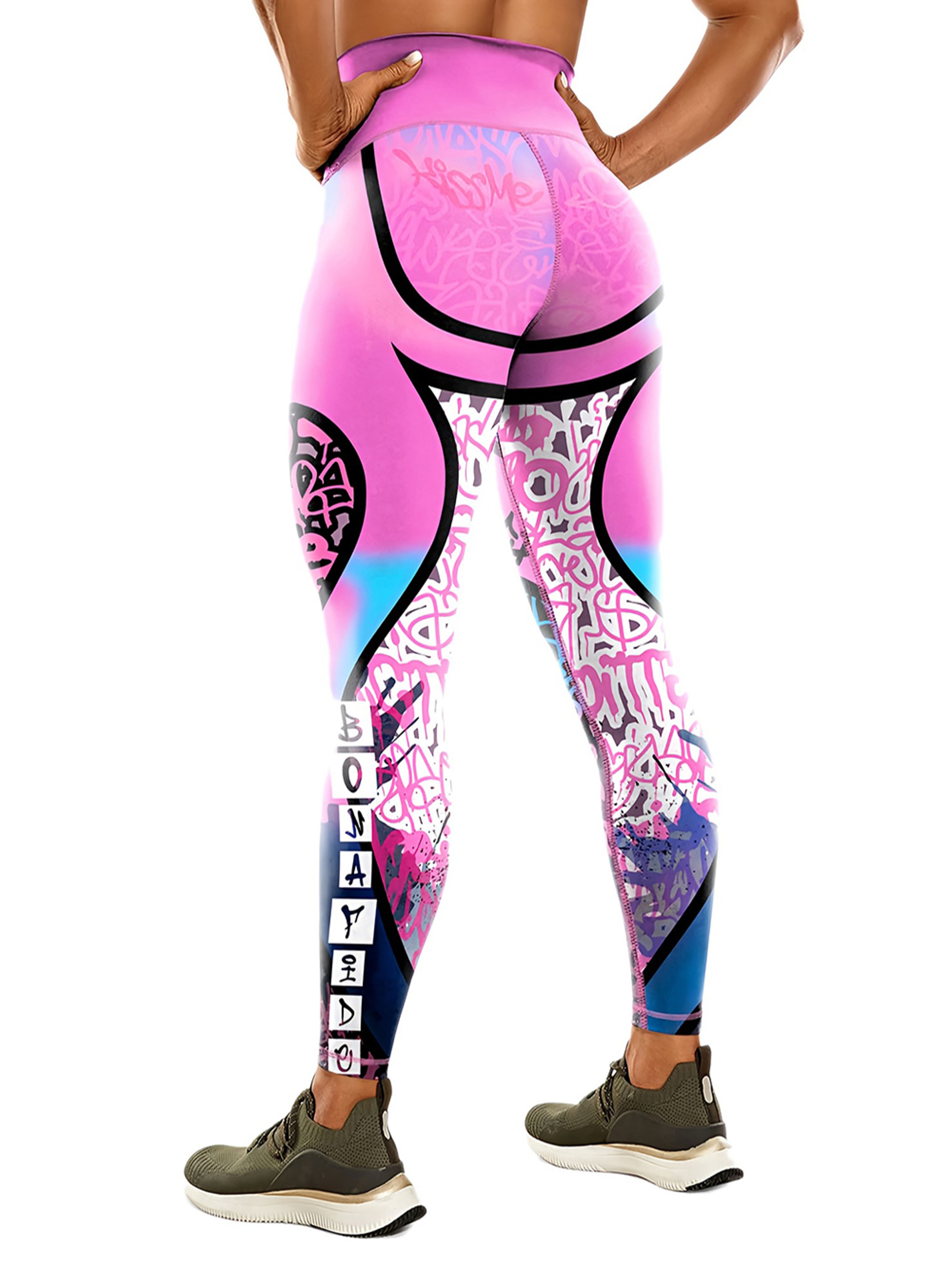 Women's High-Waisted Printed Yoga Leggings with Stretch Fit and Ankle-Length Design – view 4