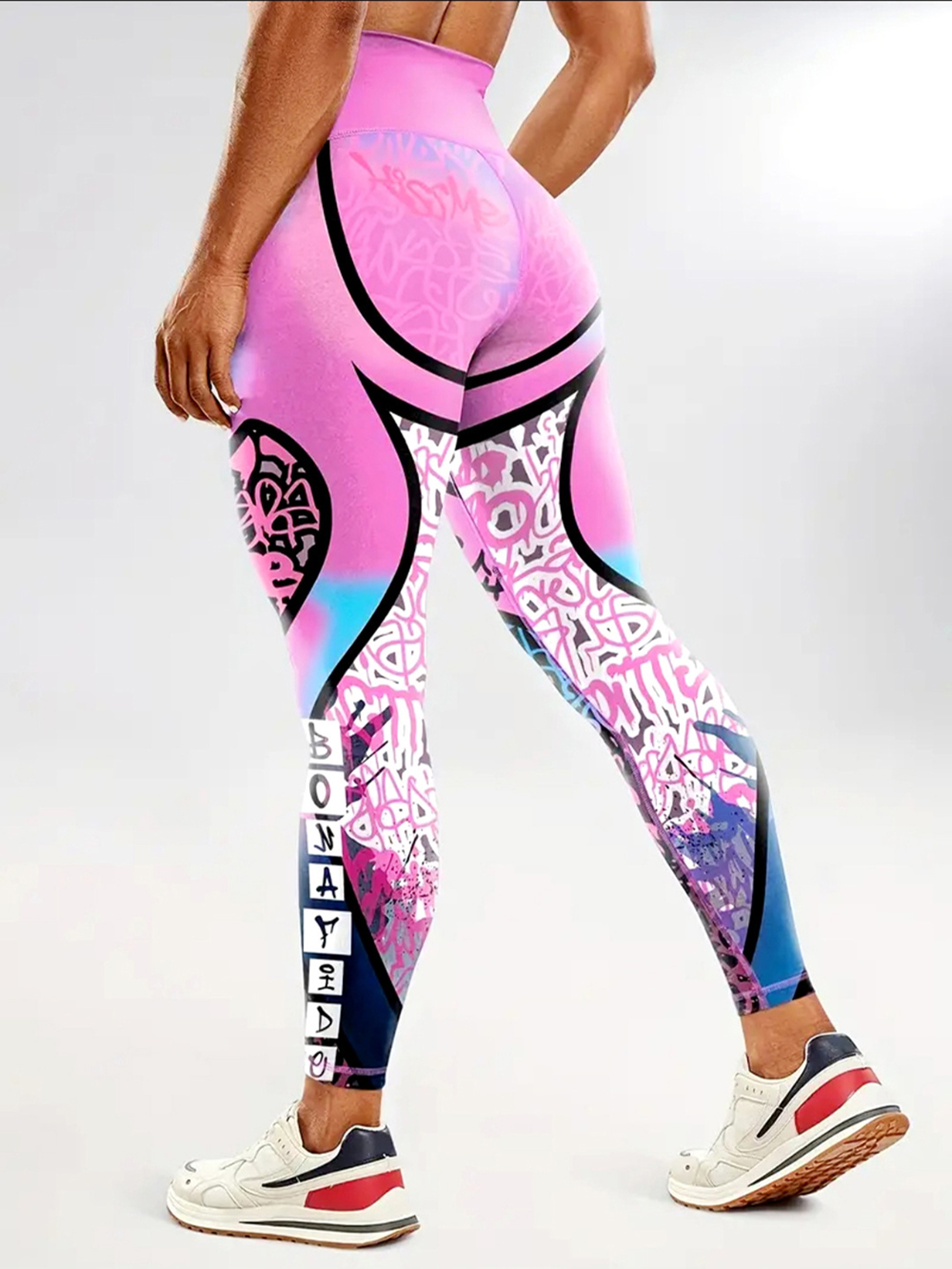 Women's High-Waisted Printed Yoga Leggings with Stretch Fit and Ankle-Length Design – view 6