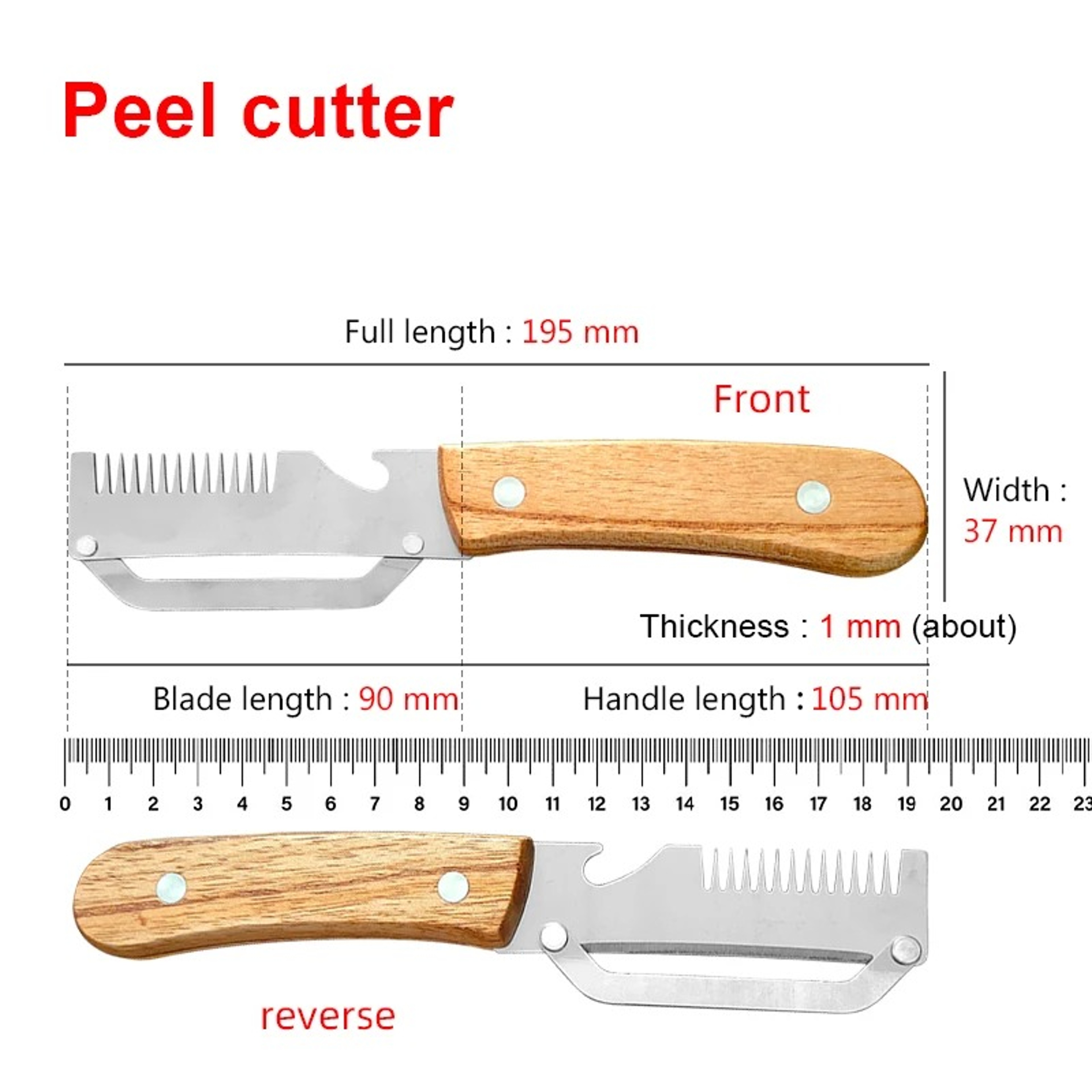 Multifunctional Stainless Steel Vegetable Peeler With Wooden Handle 1