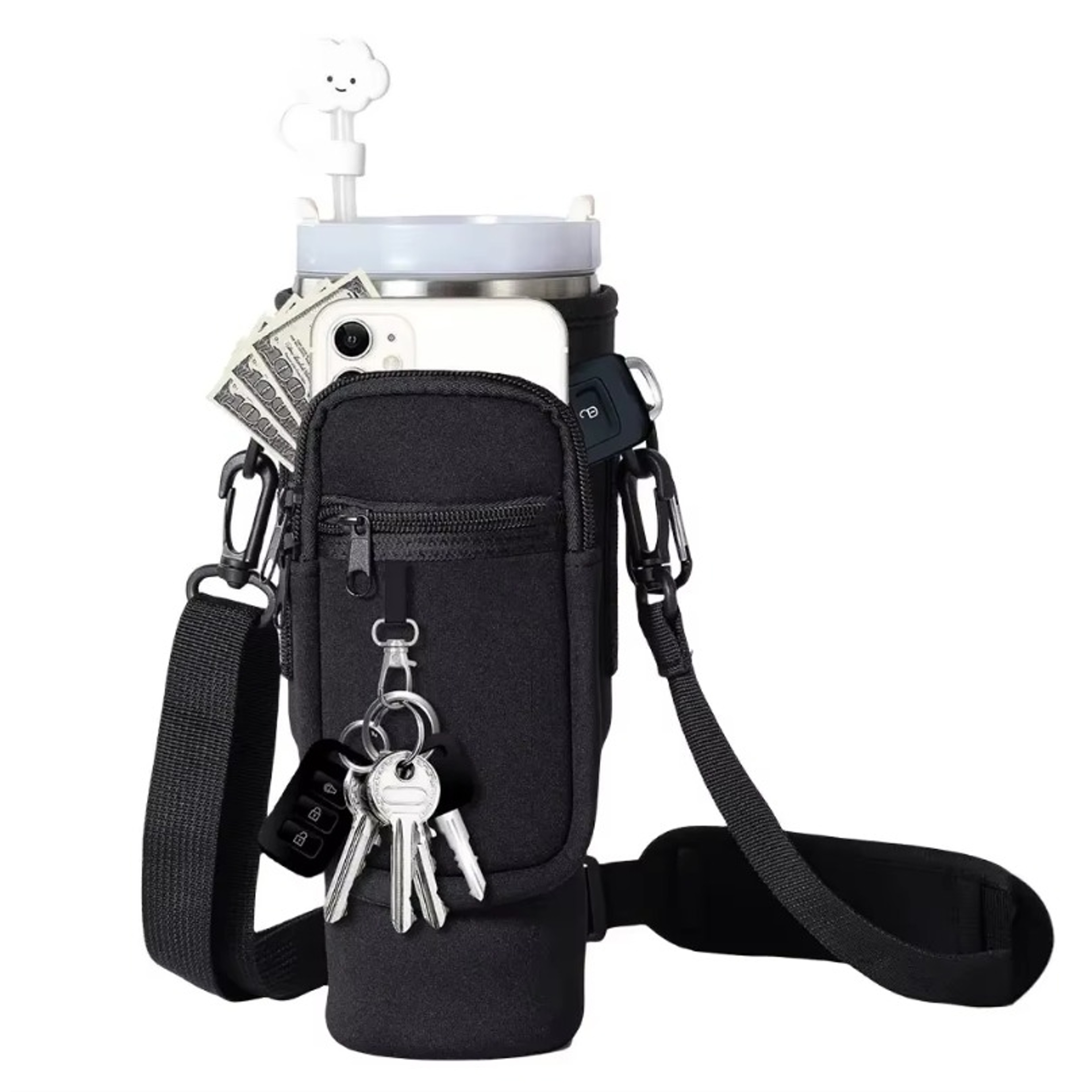 Neoprene Water Bottle Carrier Bag With Adjustable Shoulder Strap 7