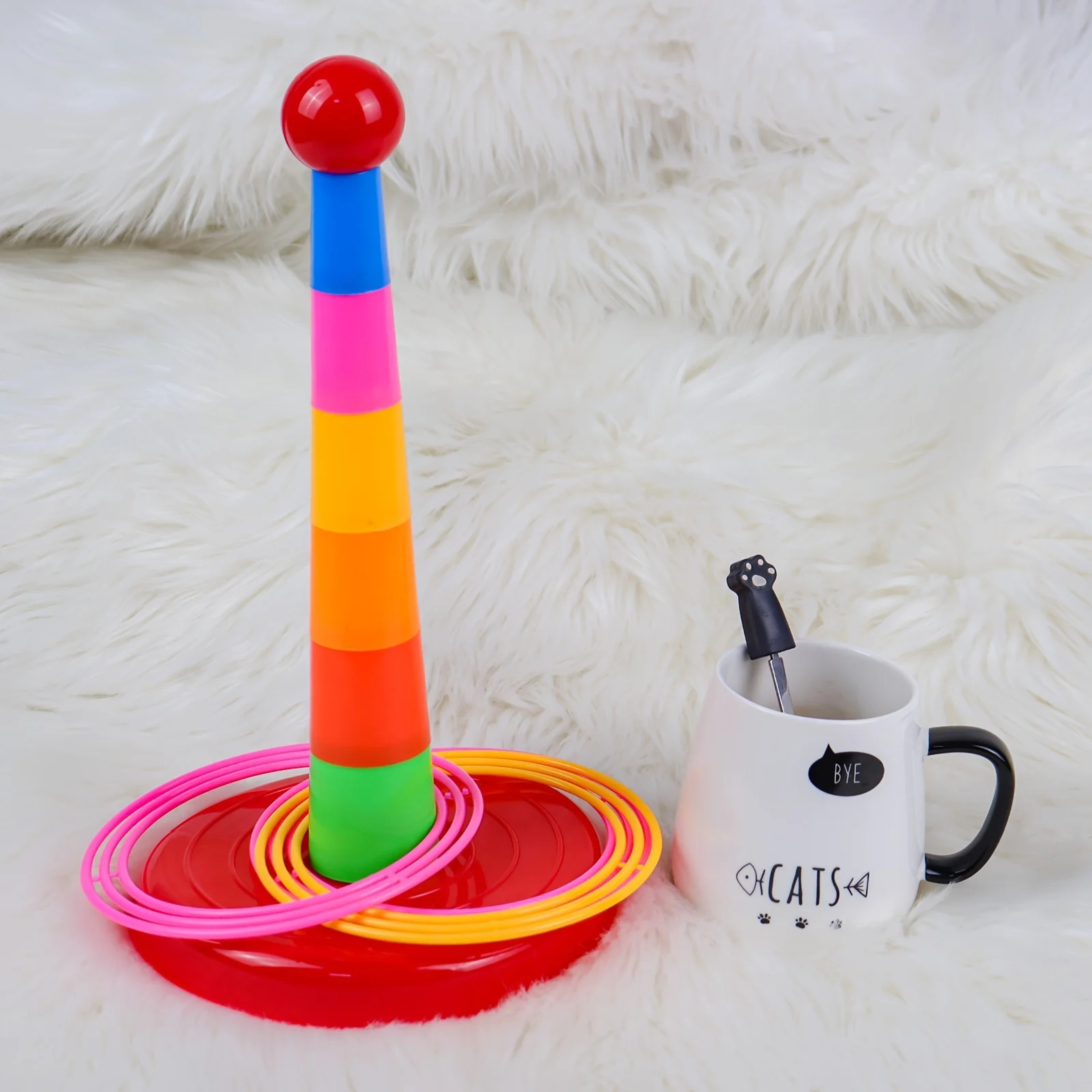 Kids Ring Toss Tower Game For Interactive Family Fun And Playtime 2