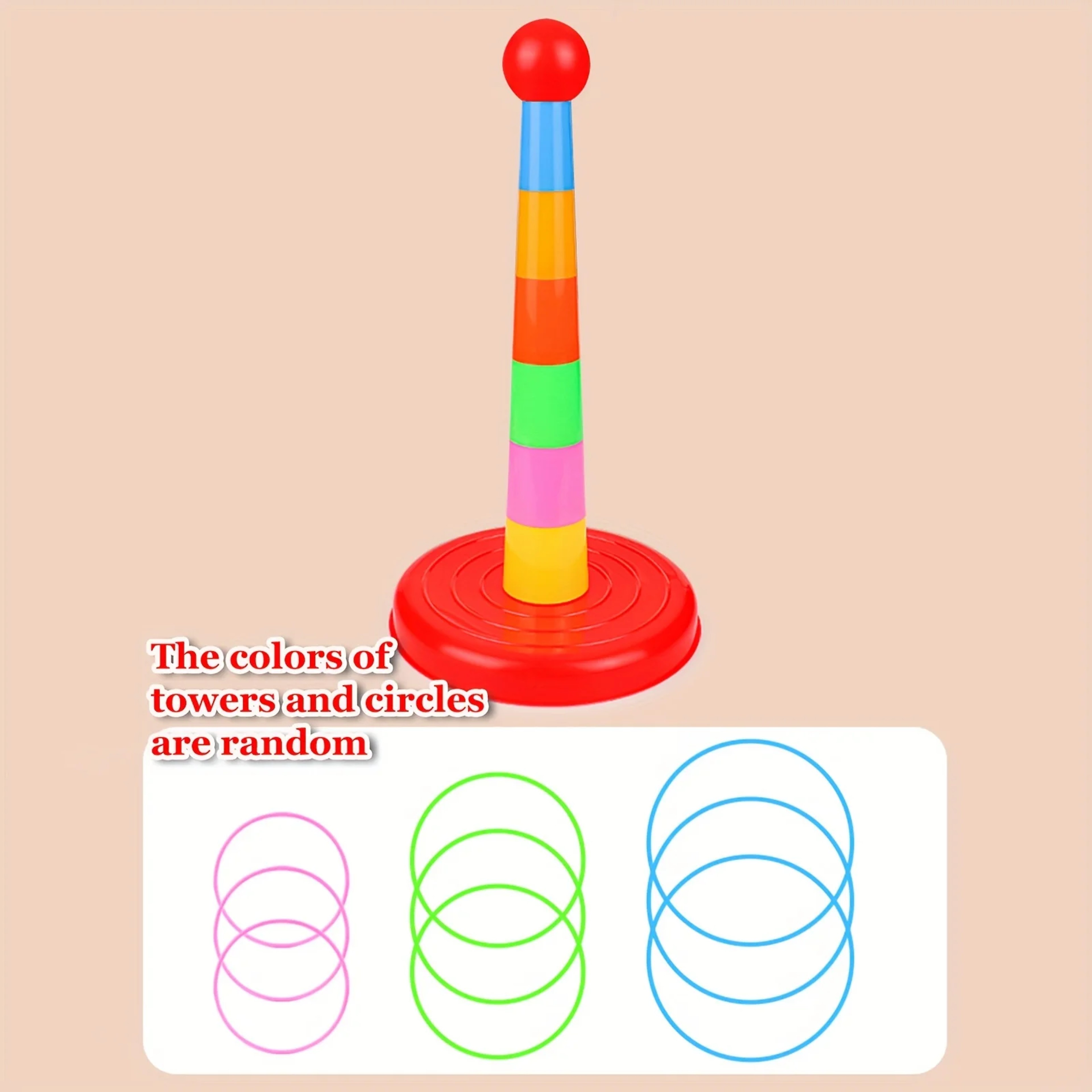 Kids Ring Toss Tower Game For Interactive Family Fun And Playtime 5