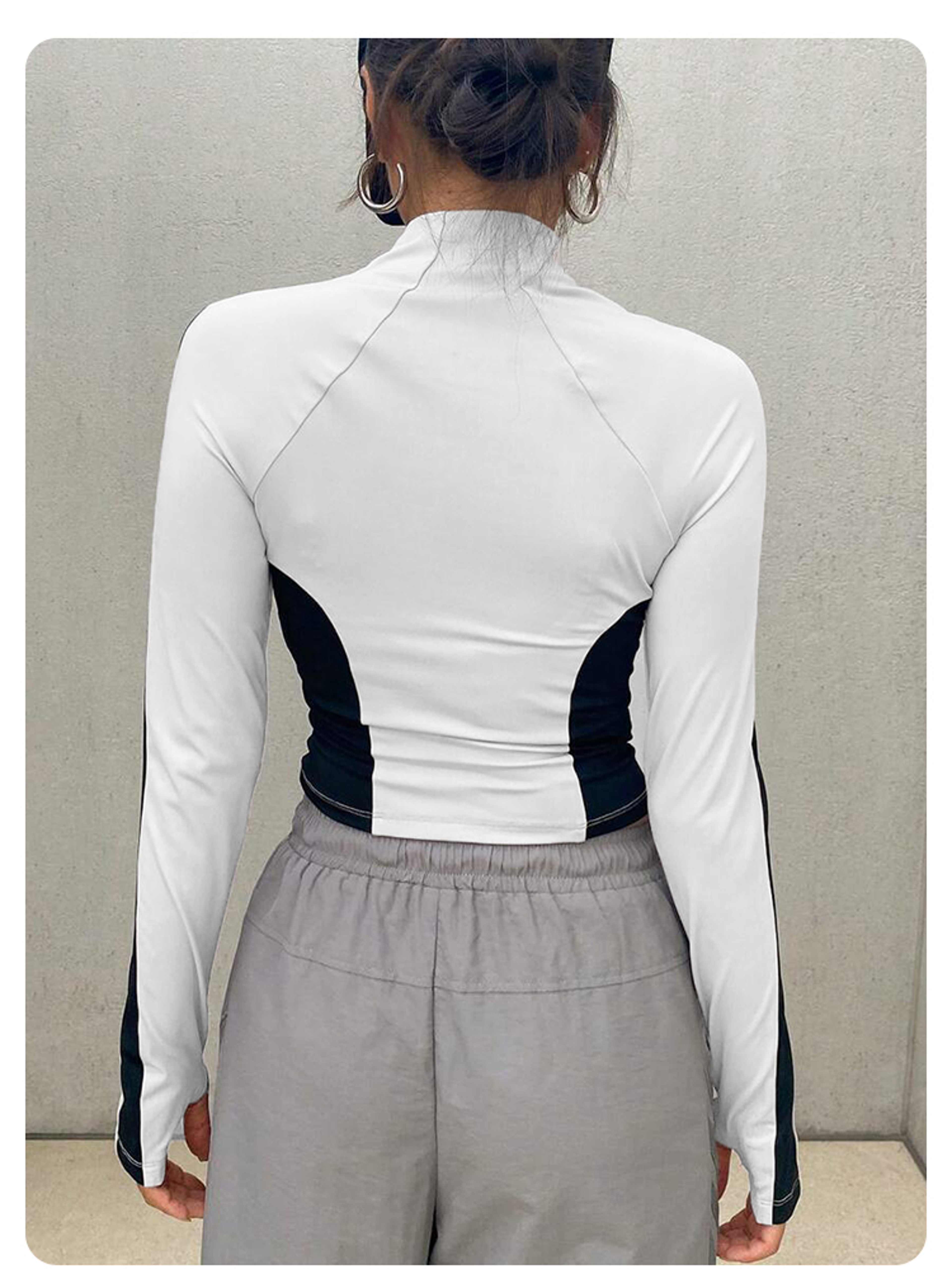 Womens Slim Fit Quick Dry Yoga Jacket With Full Zip And Stand Up Collar 2