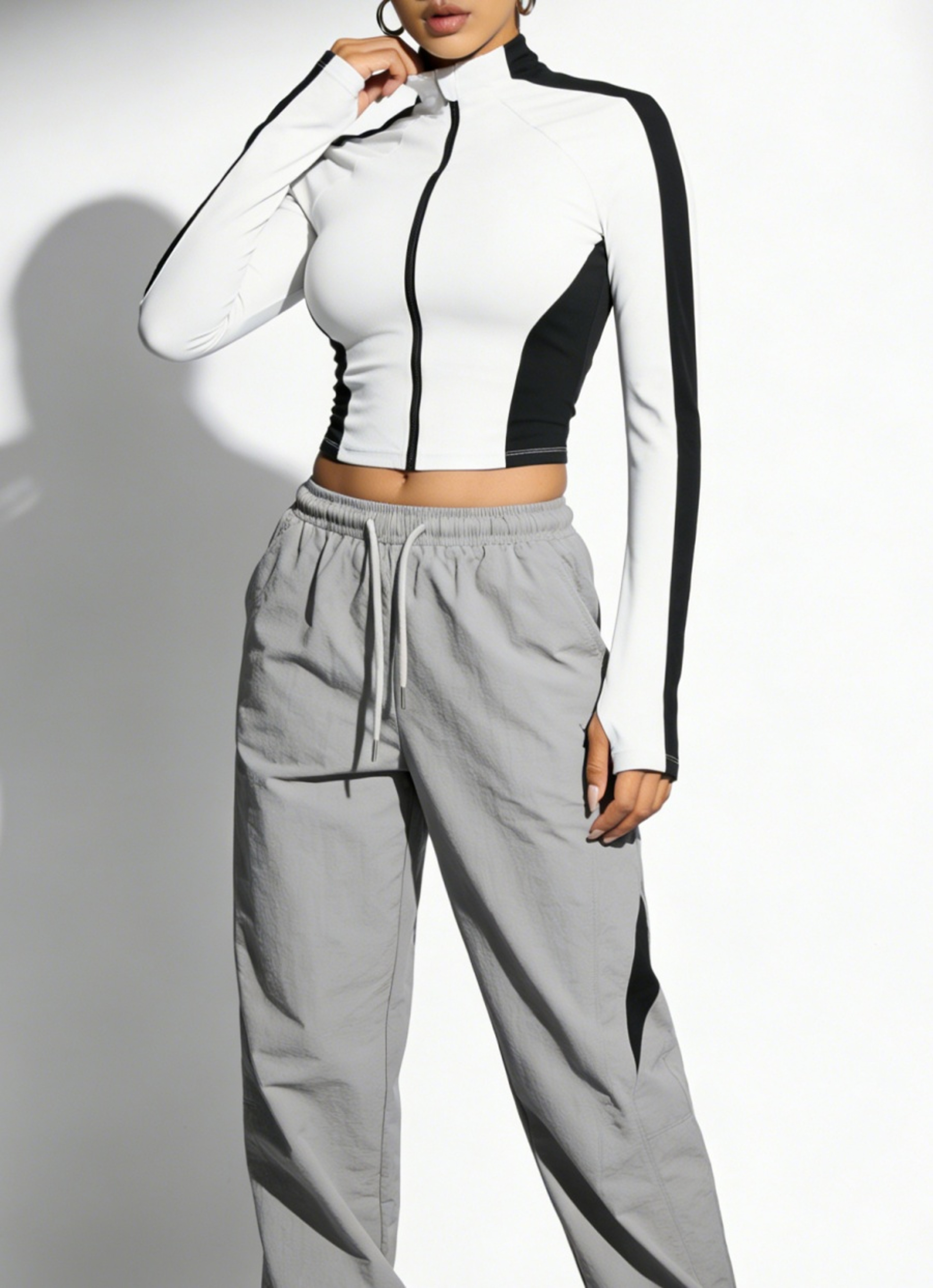 Womens Slim Fit Quick Dry Yoga Jacket With Full Zip And Stand Up Collar 5