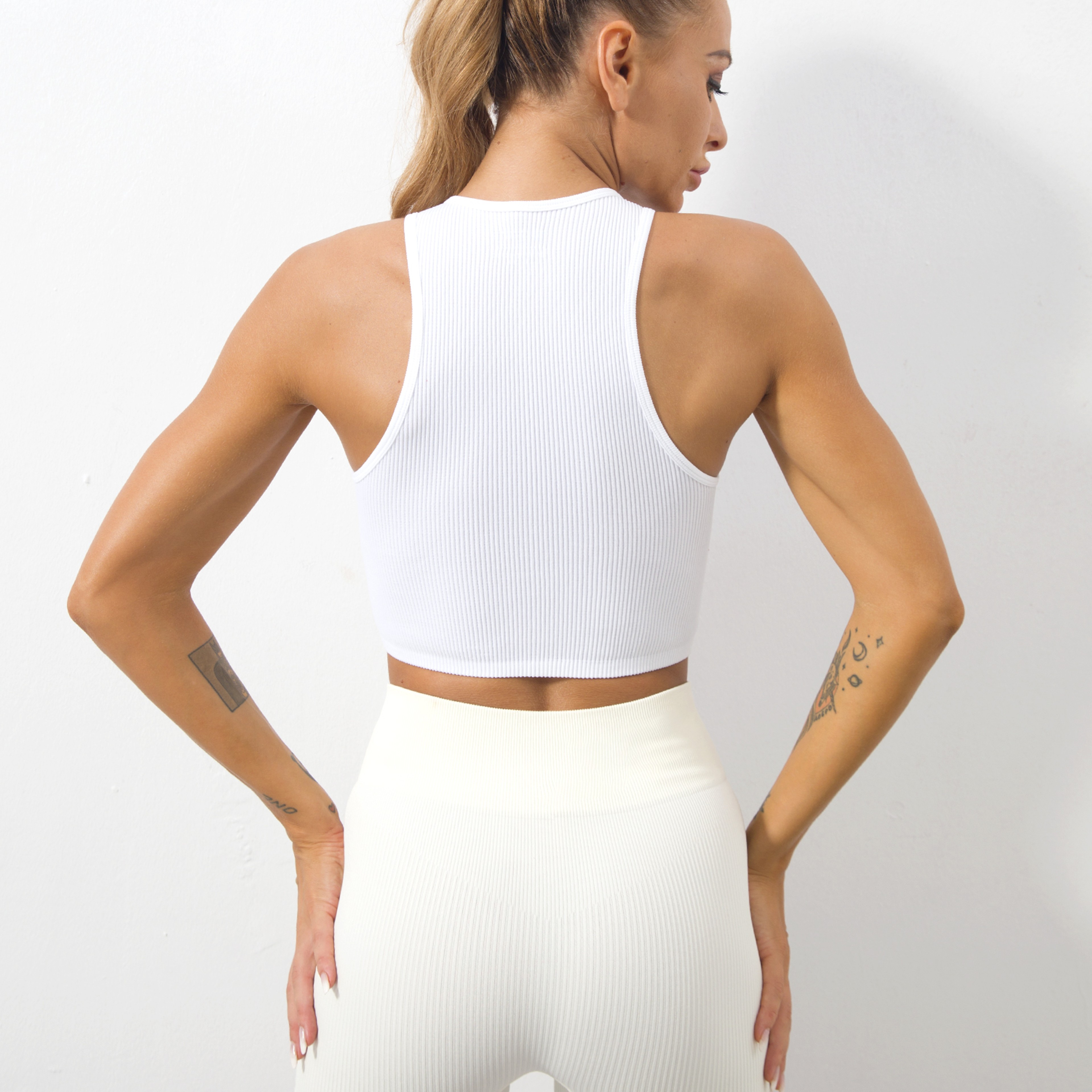 Women's Seamless Push Up Tank Top with Striped Y2K Style – view 4