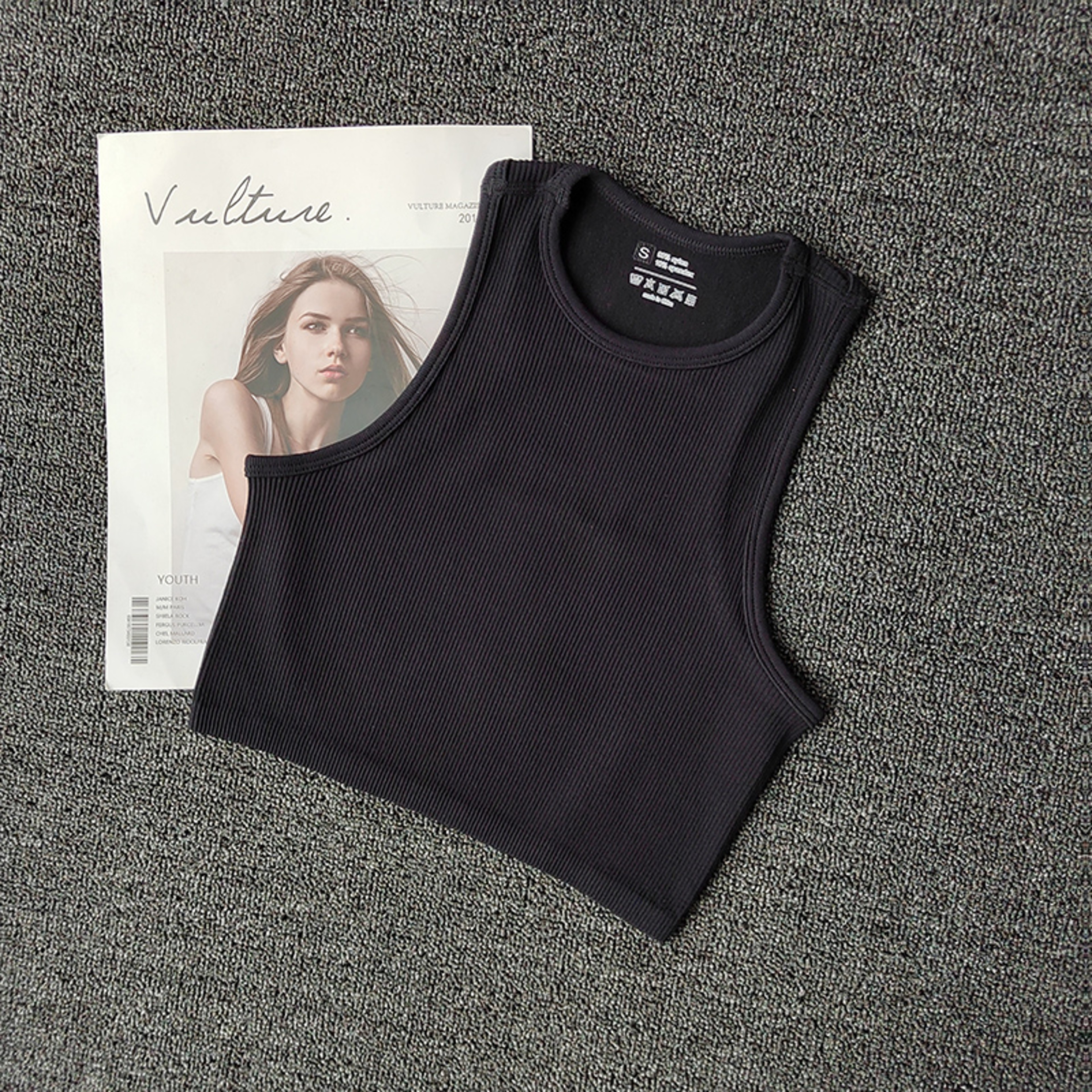 Women's Seamless Push Up Tank Top with Striped Y2K Style – view 9