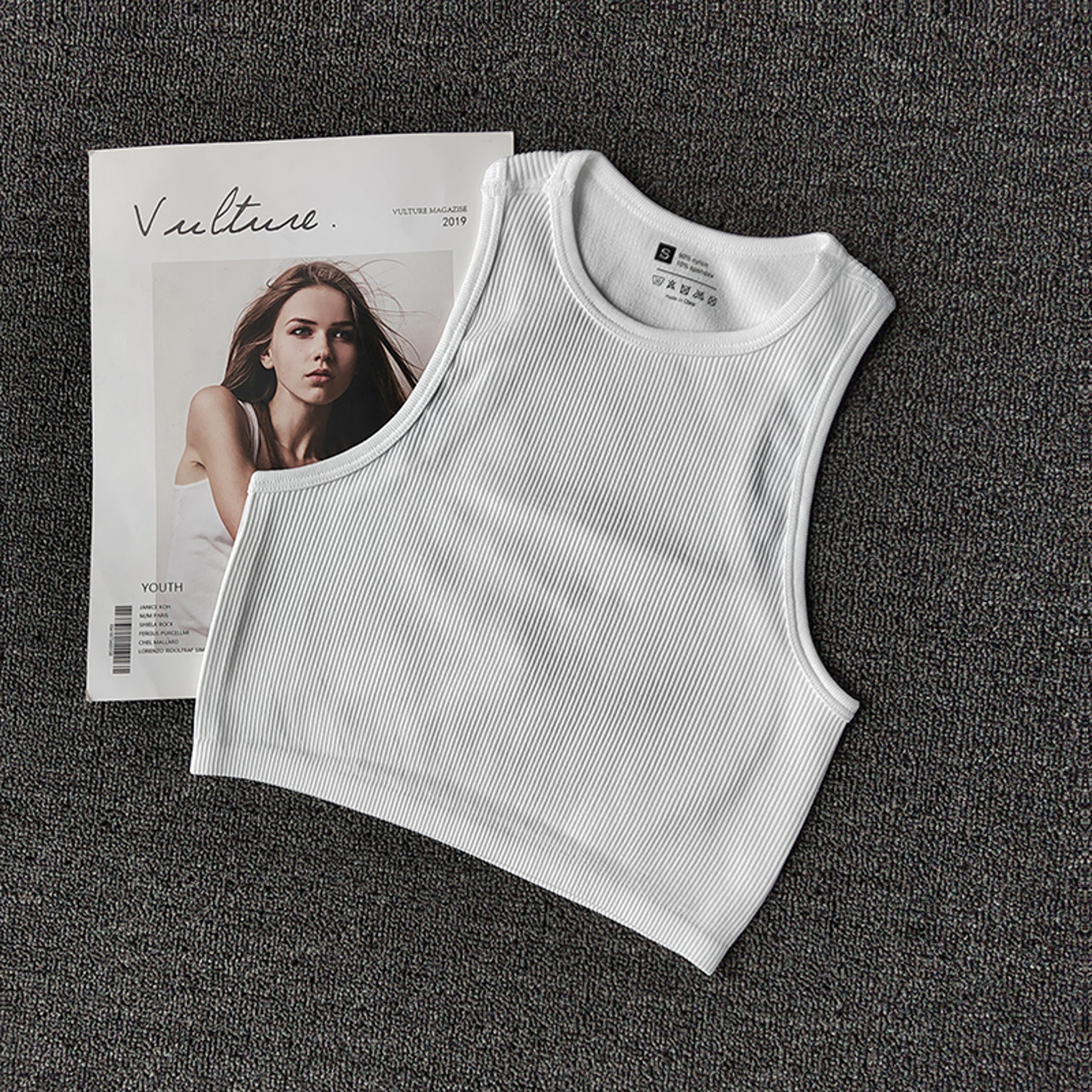 Women's Seamless Push Up Tank Top with Striped Y2K Style – view 11