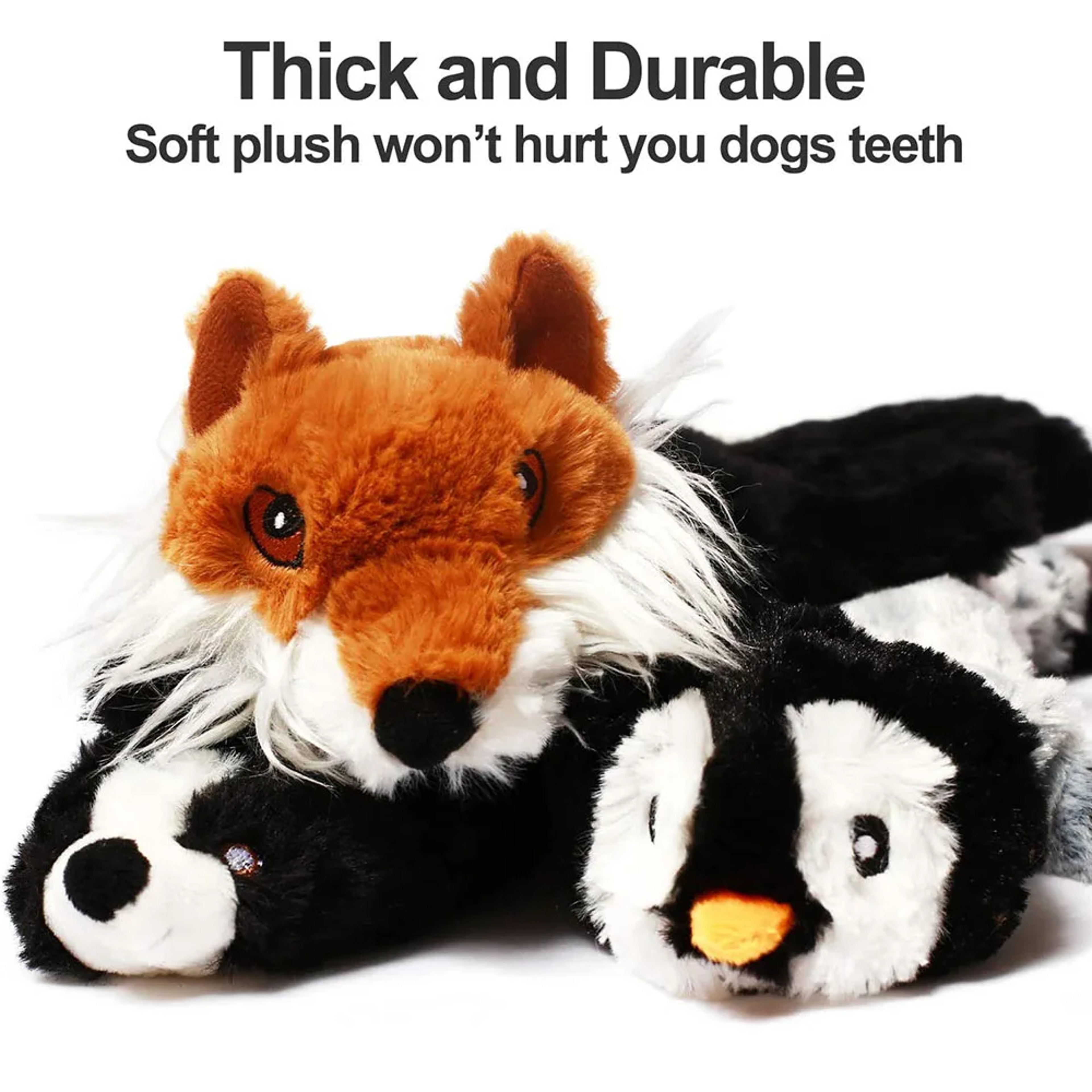 Stuffing Plush Dog Squeaky Toy With Crinkle Fabric And Animal Design 1