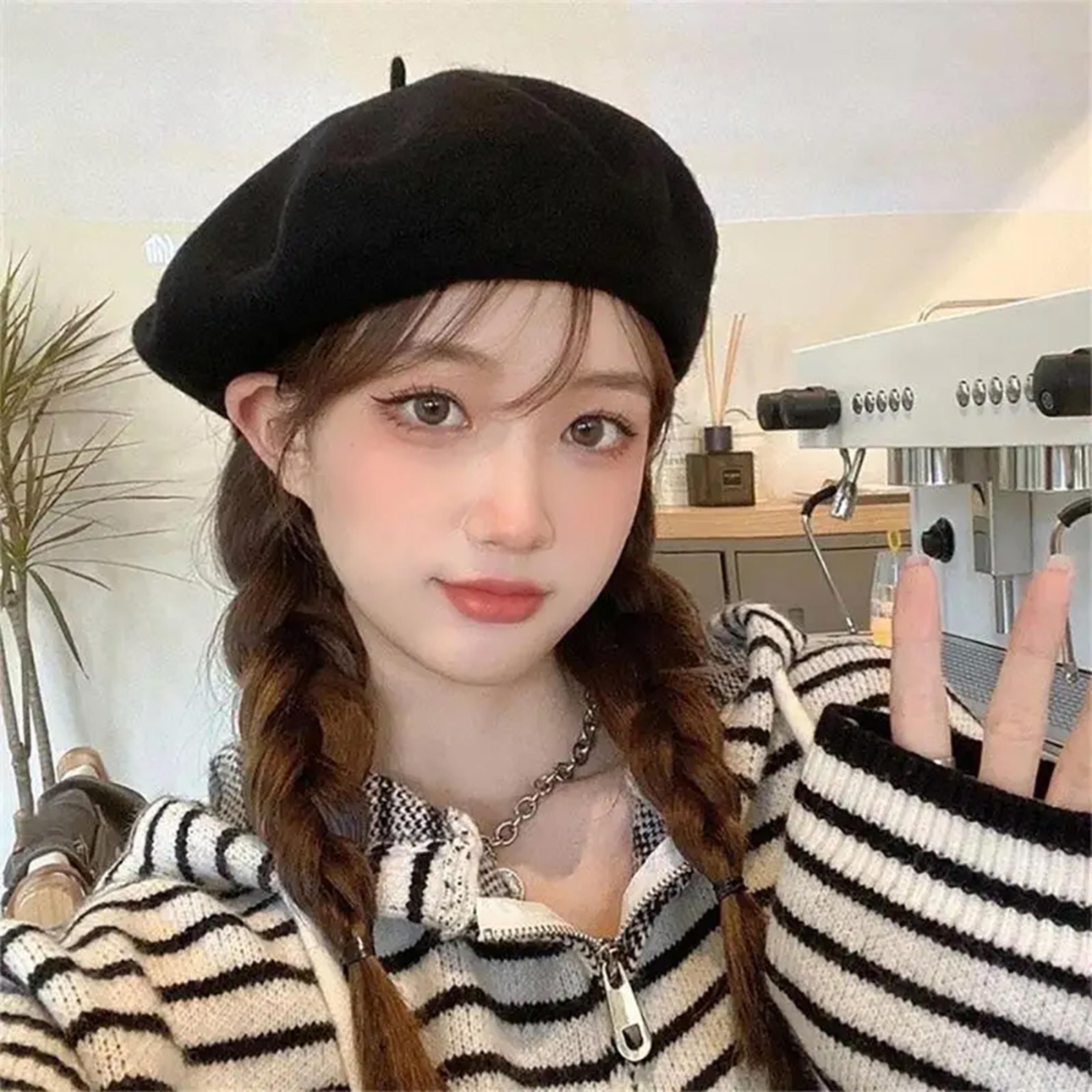 Classic French Beret Hat For Women  Soft Vintage Solid Color Artist Cap 2